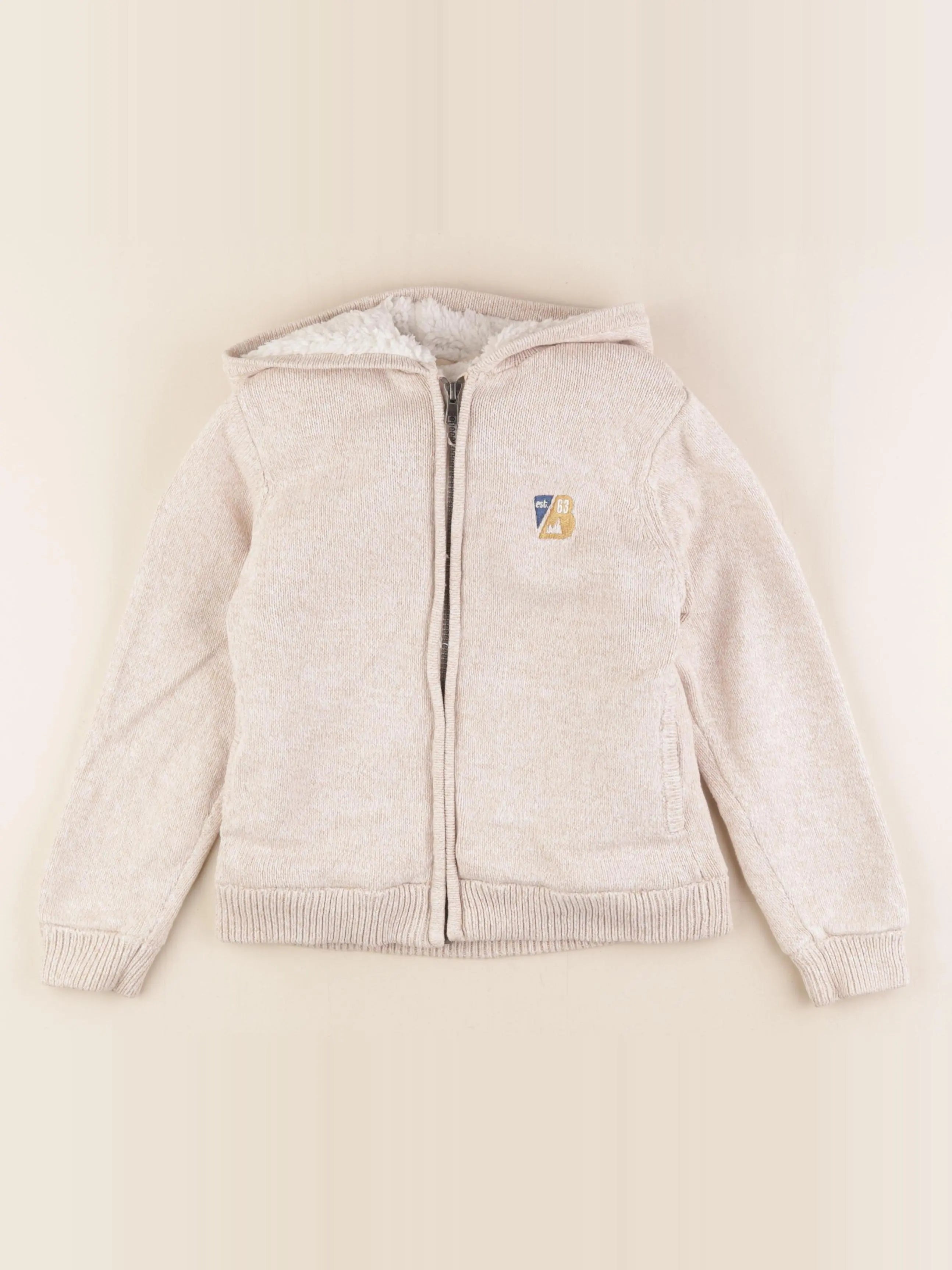 Vertbaudet - gilet beige - 8 ans