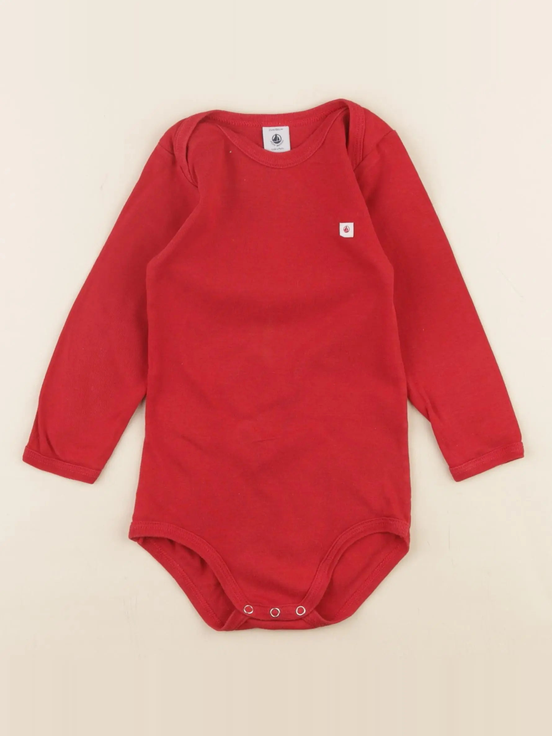 Petit Bateau - body rouge - 24 mois