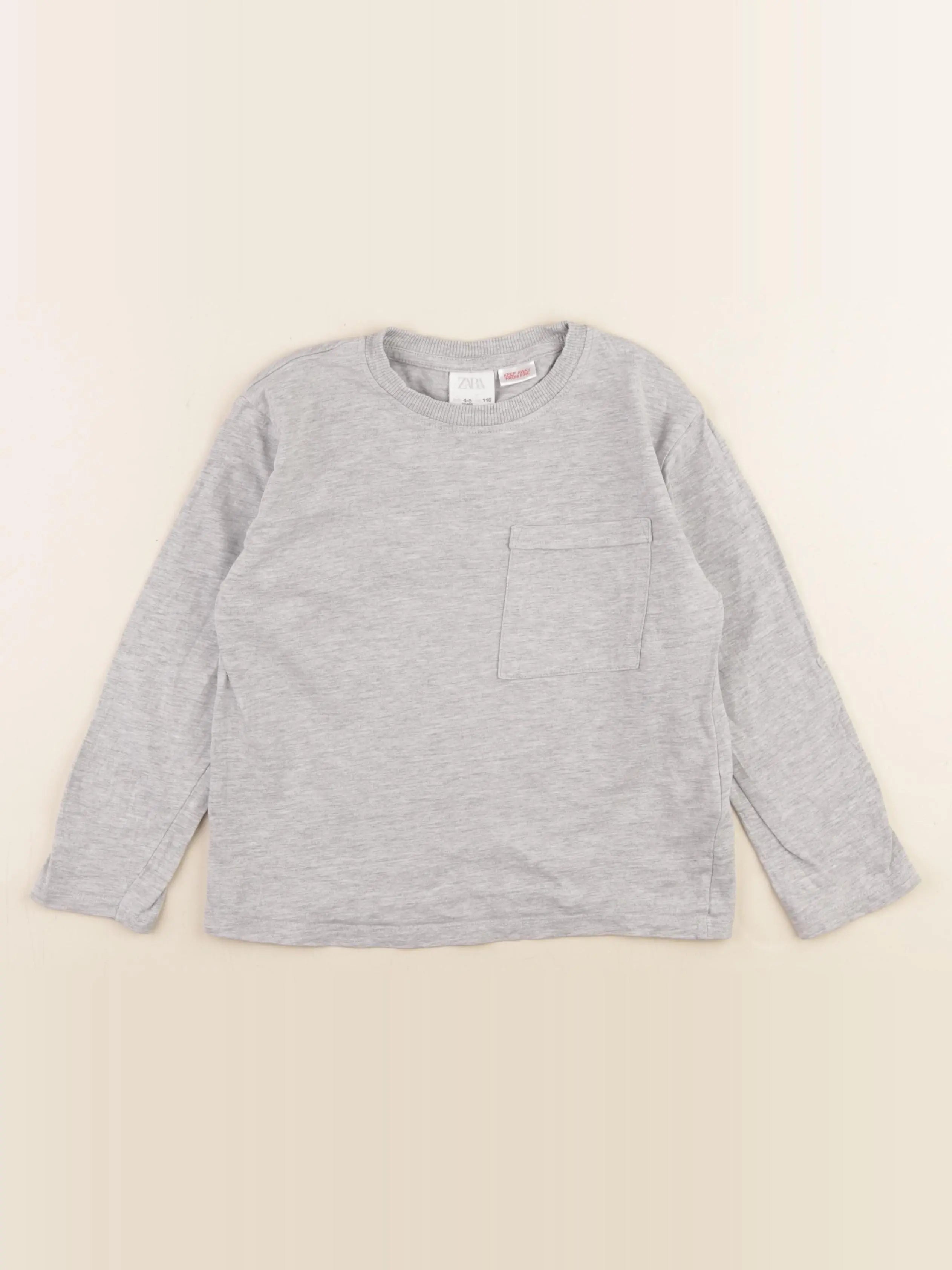 Zara - tee-shirt gris - 4/5 ans