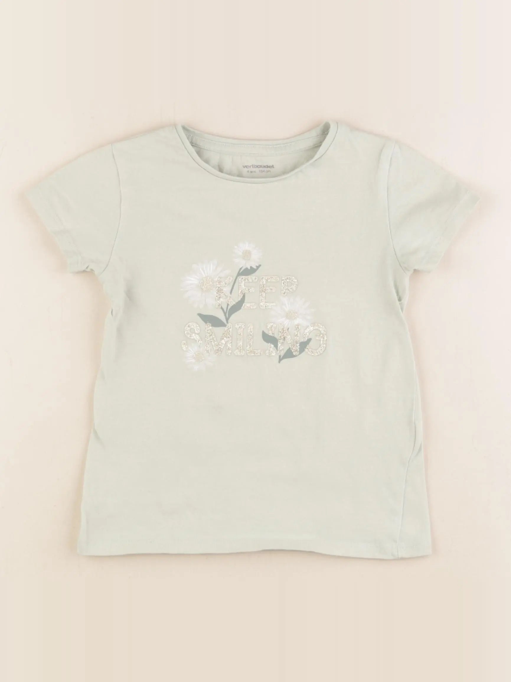 Vertbaudet - tee-shirt vert - 4 ans