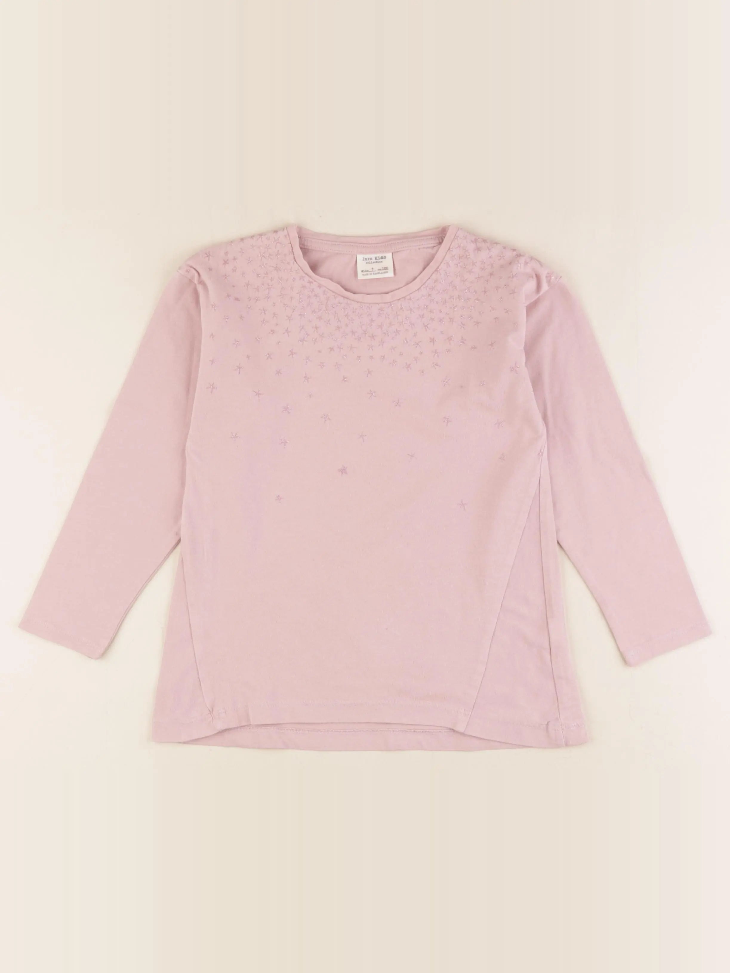 Zara - tee-shirt rose - 7 ans