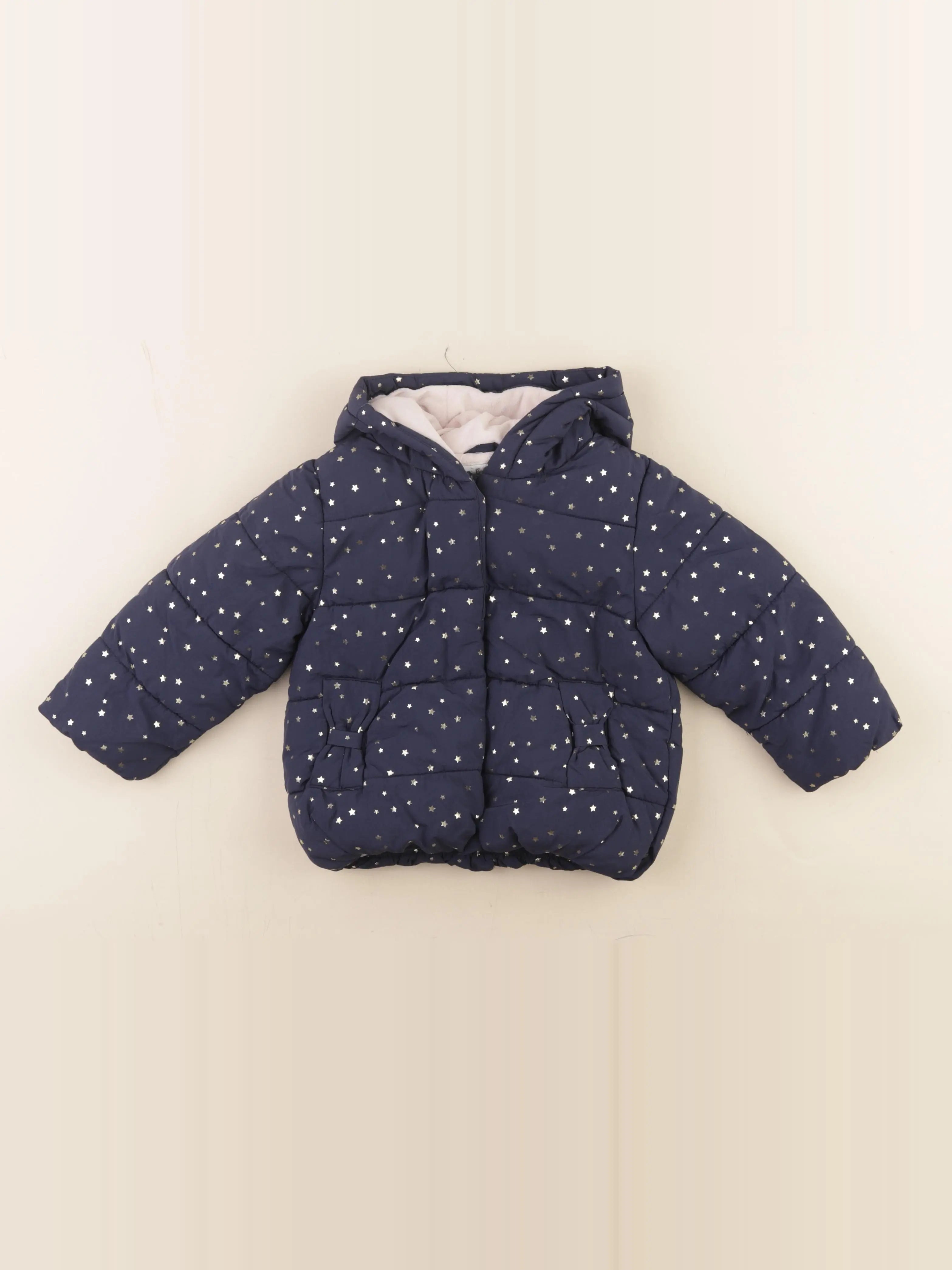 Vertbaudet - doudoune bleu, or - 2 ans