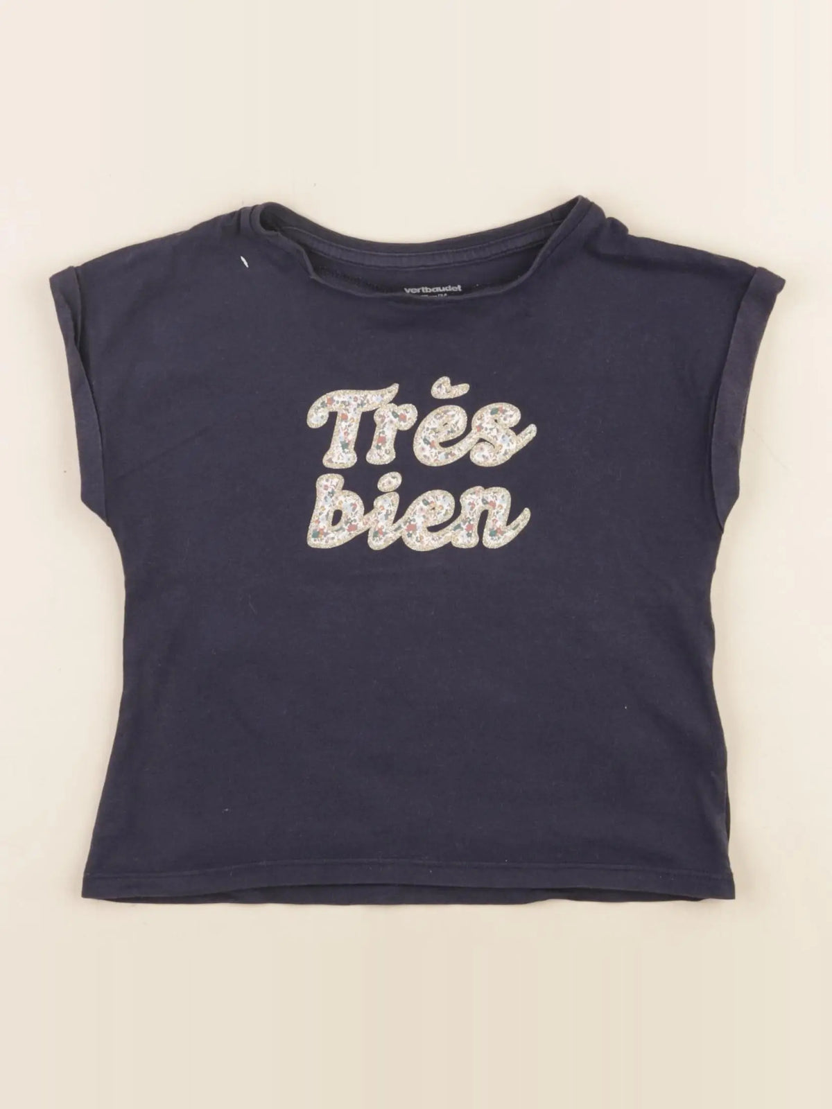 Vertbaudet - tee-shirt bleu, or - 3 ans