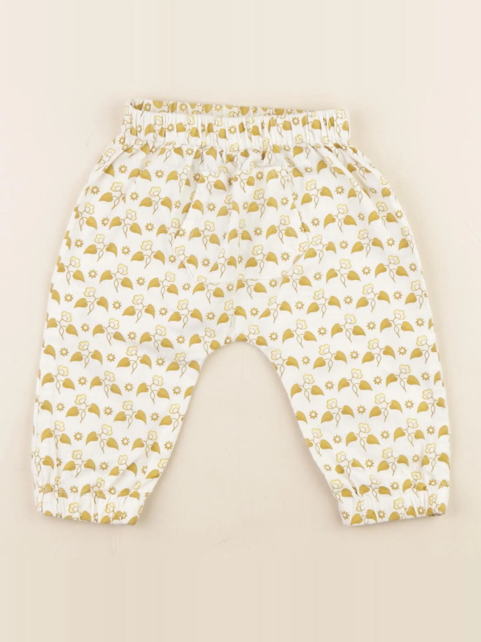 Monoprix - sarouel beige - 6/9 mois