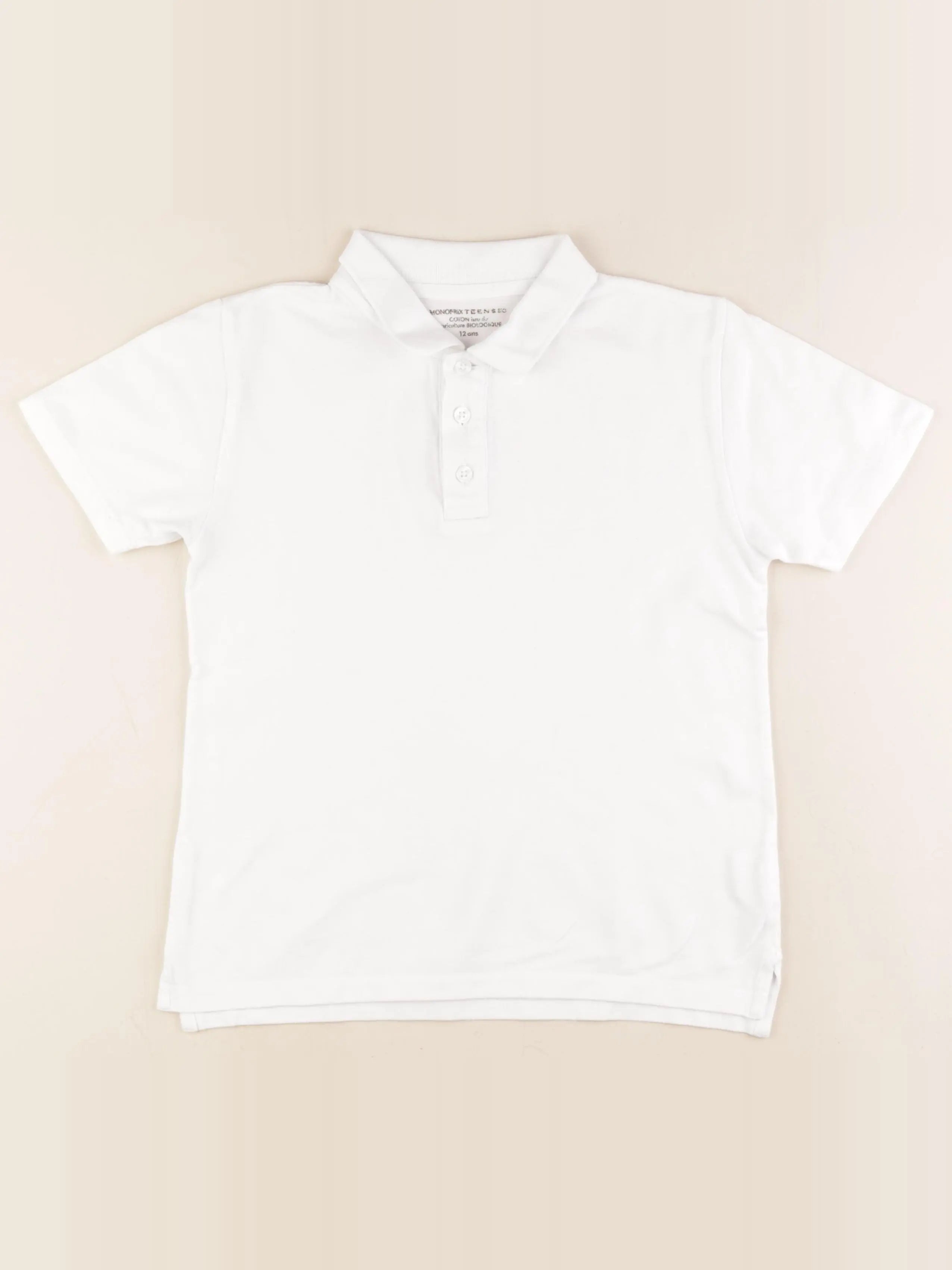 Monoprix - polo blanc - 12 ans
