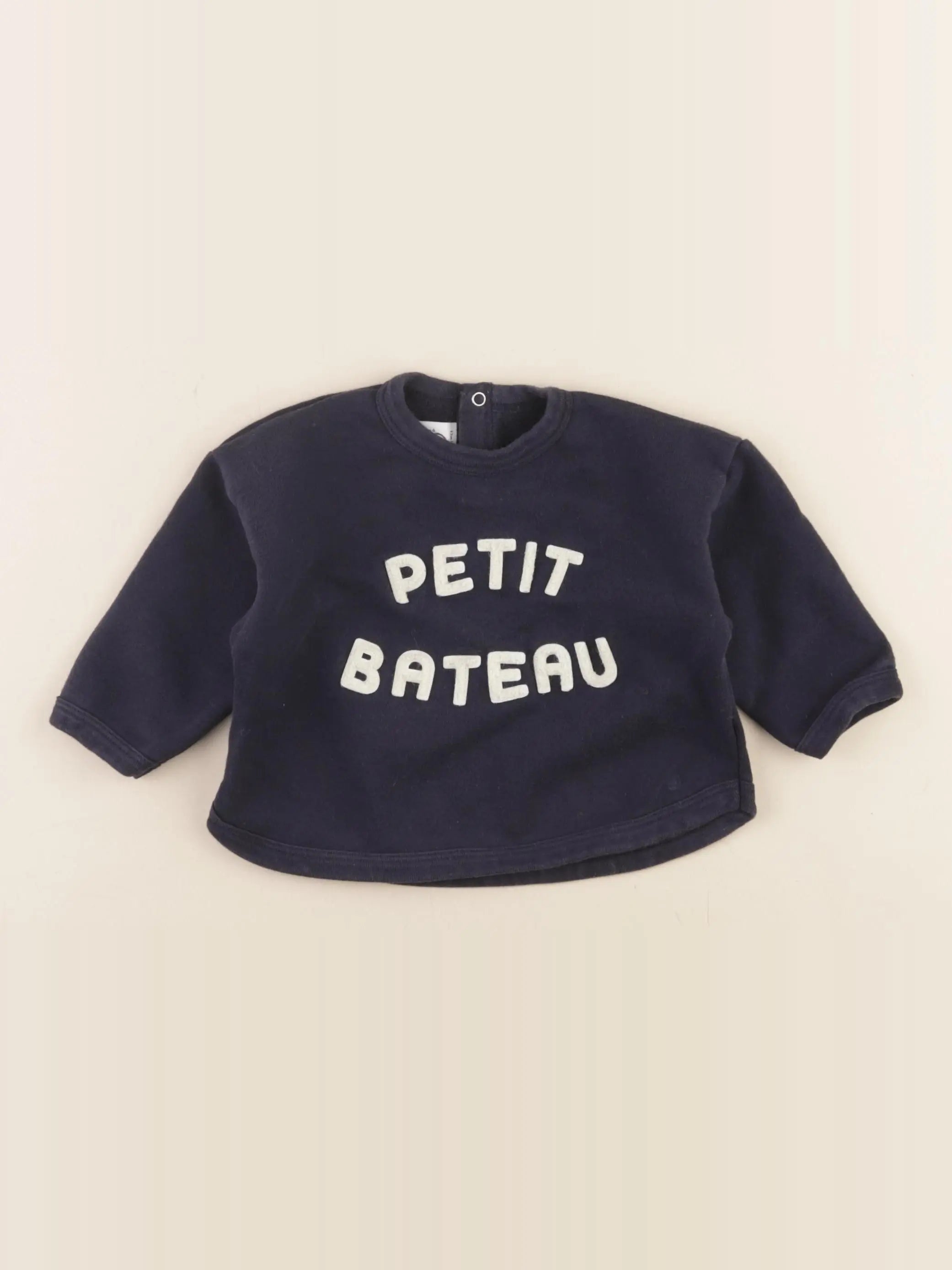 Petit Bateau - sweat bleu - 12 mois