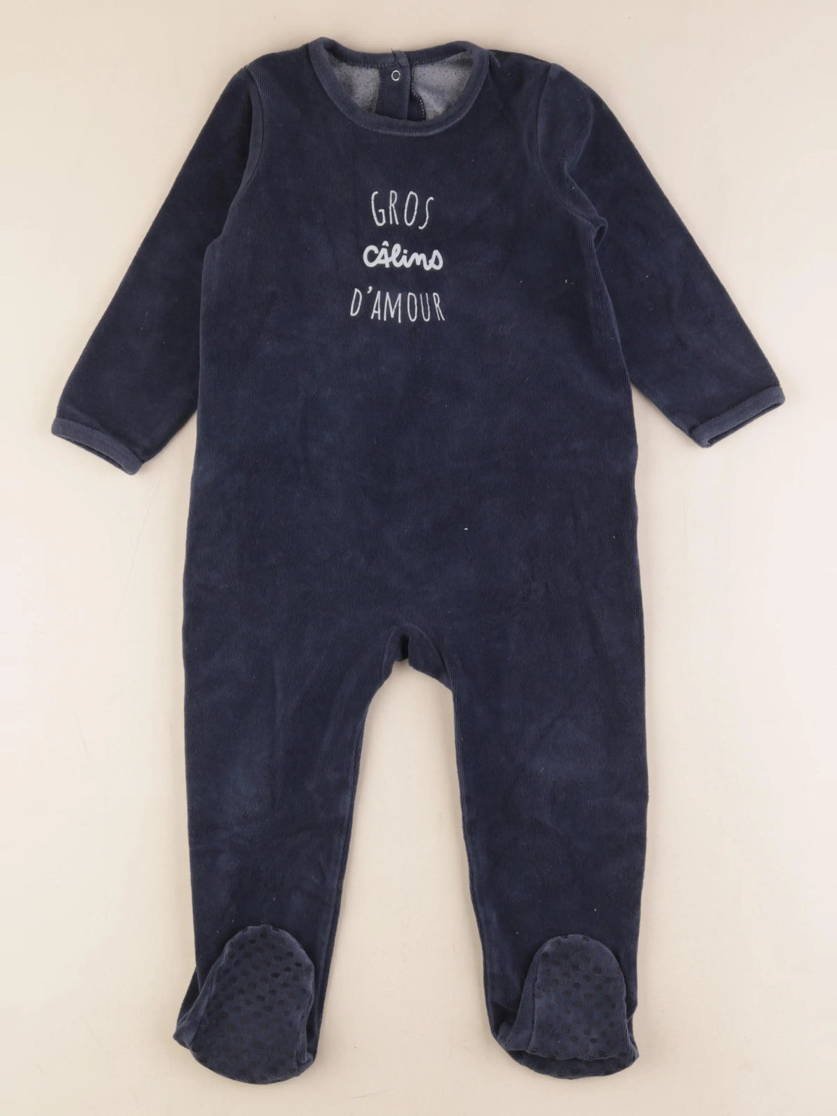 Vertbaudet - pyjama velours bleu - 3 ans