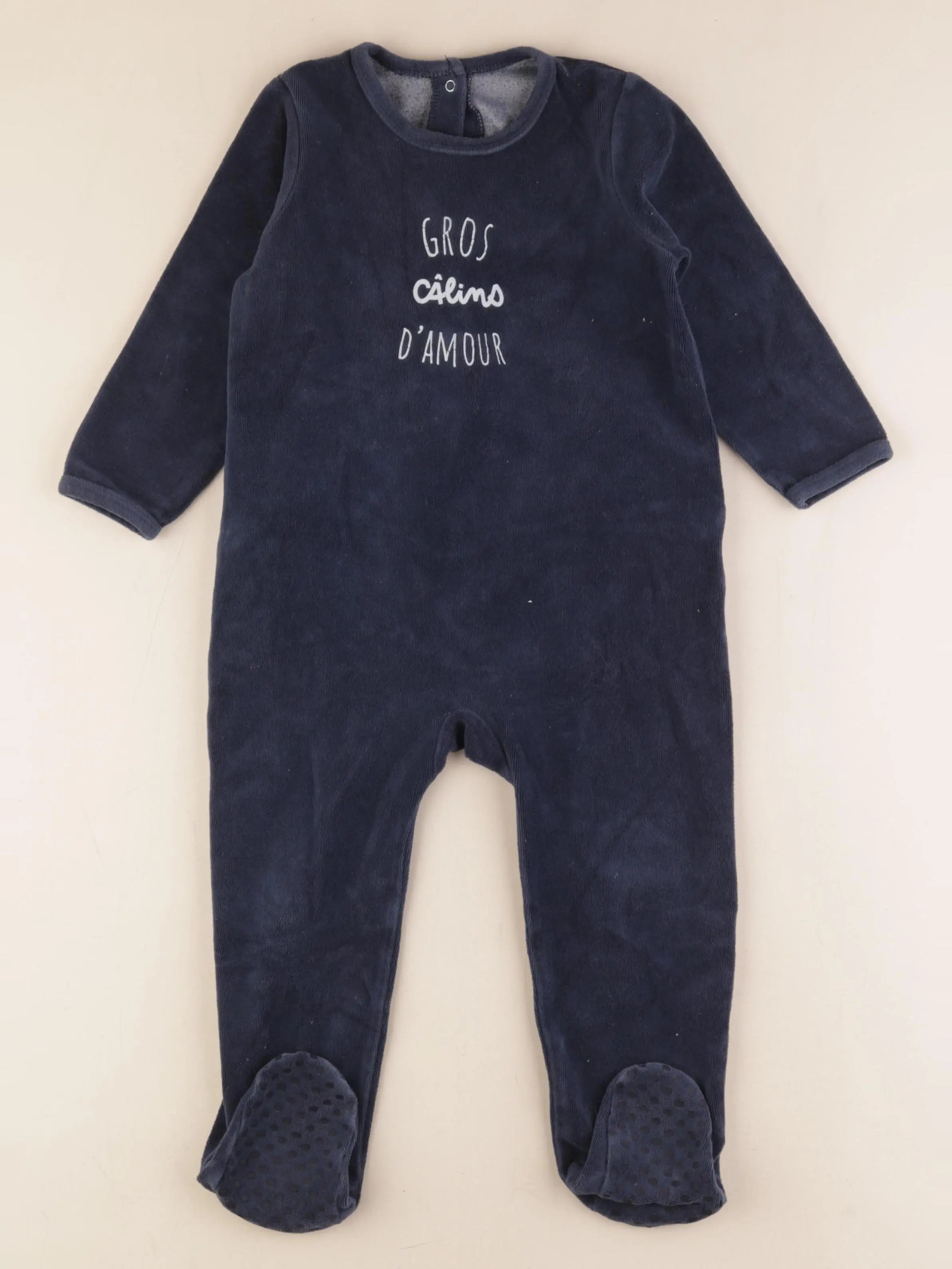 Vertbaudet - pyjama velours bleu - 3 ans