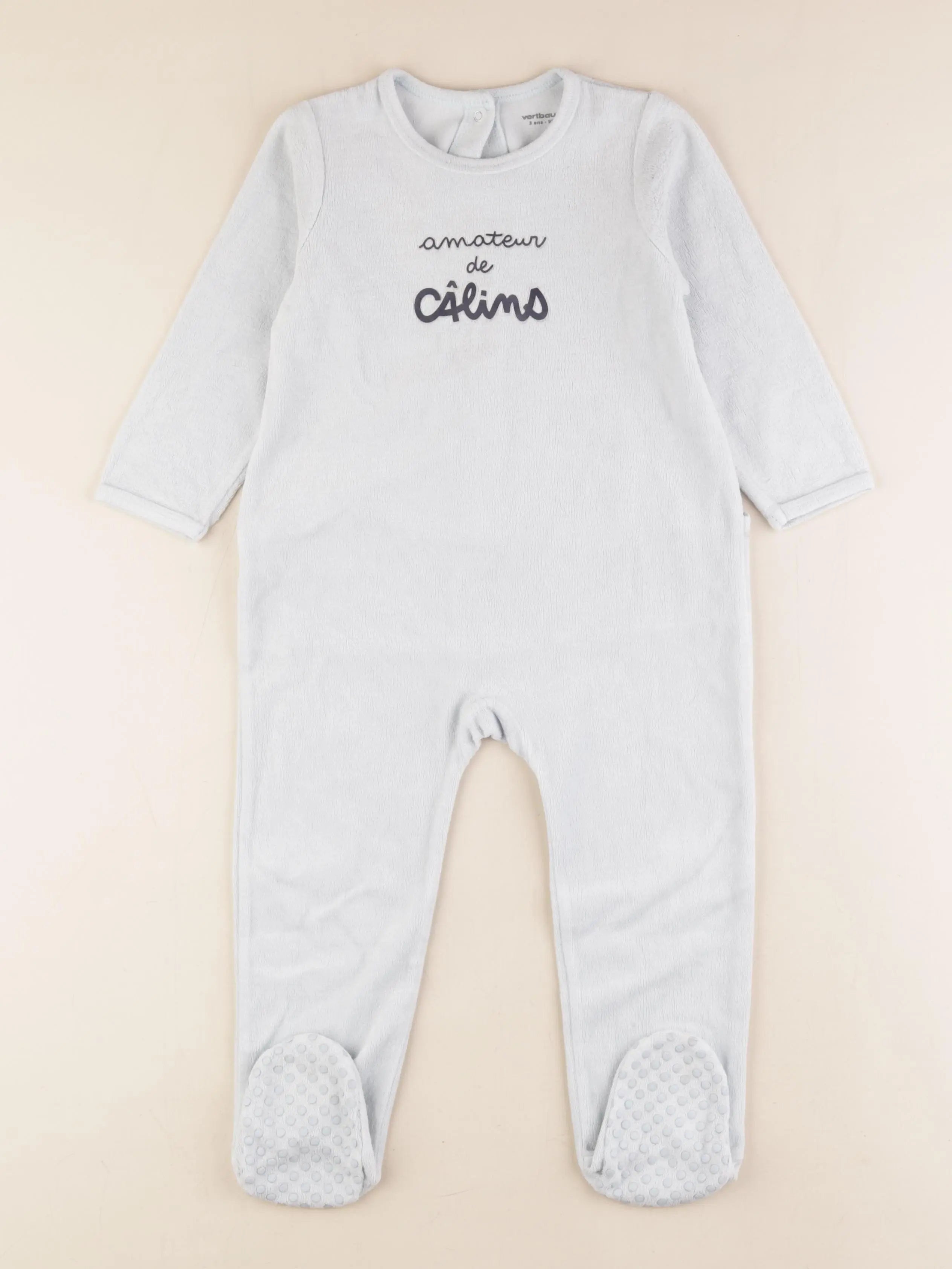 Vertbaudet - pyjama velours bleu - 3 ans