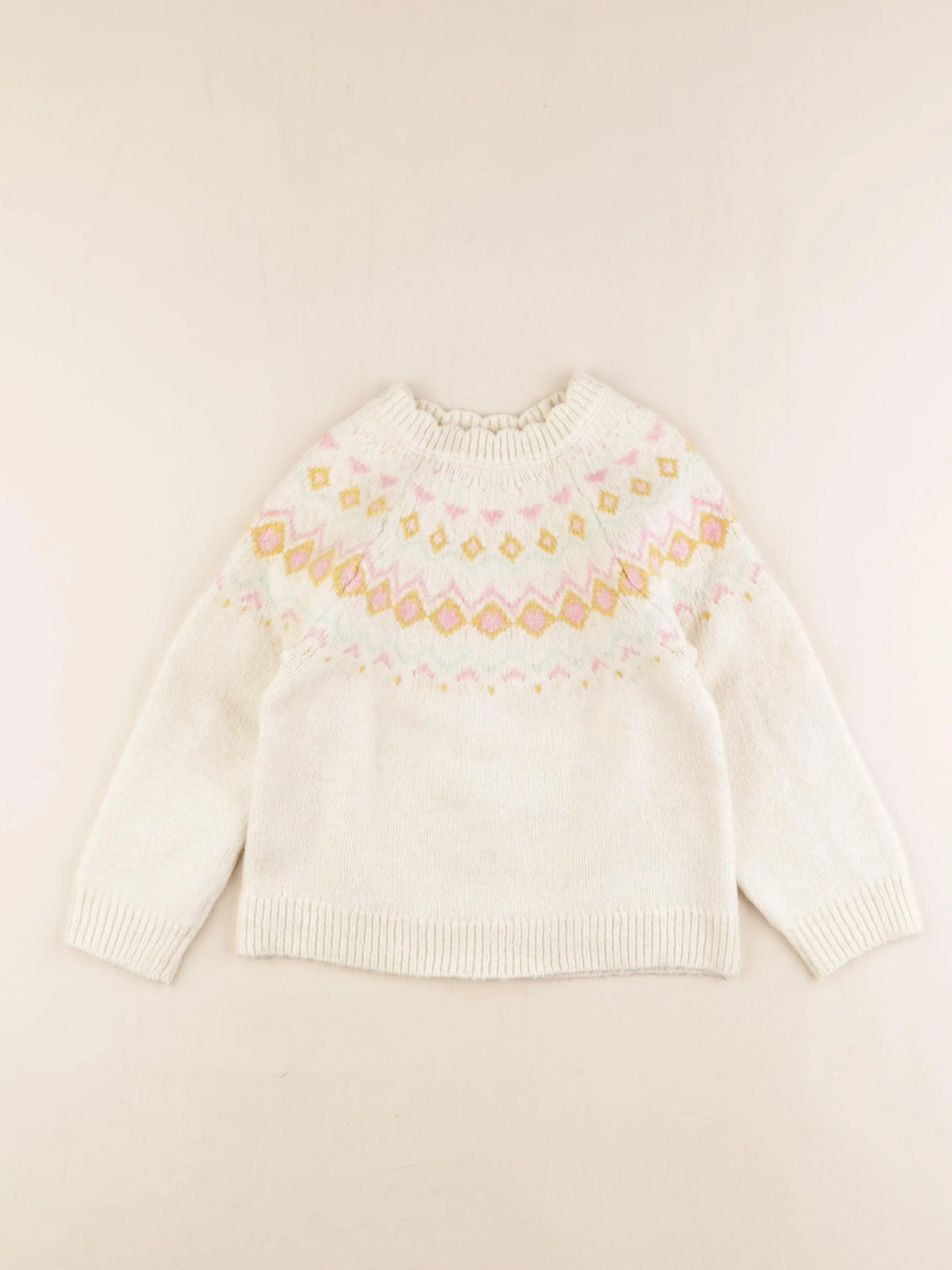 Vertbaudet - pull beige - 5 ans