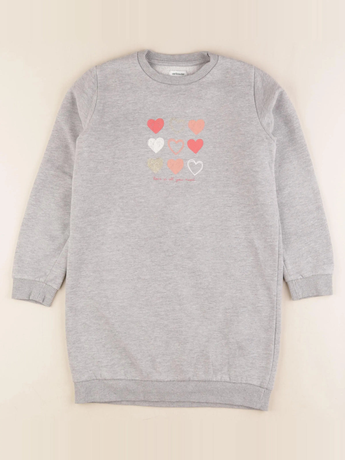 Vertbaudet - robe gris - 8 ans