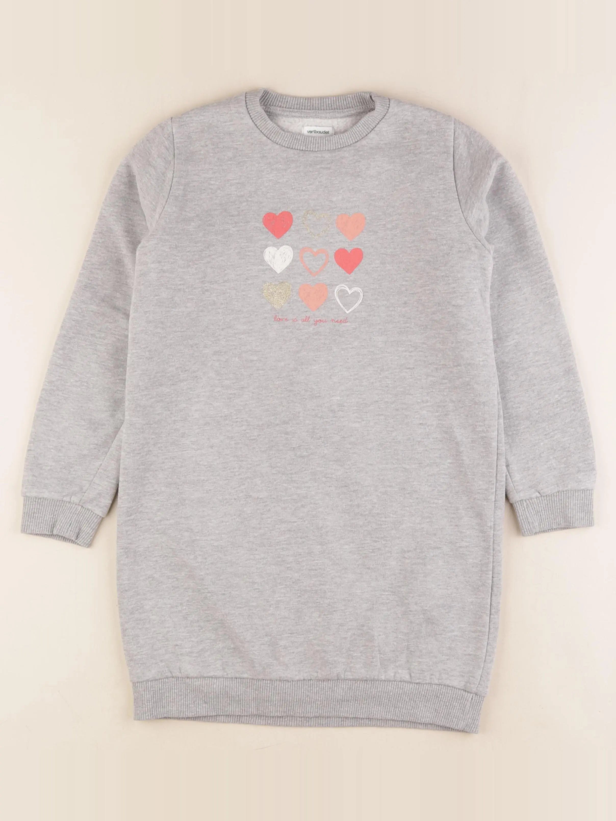 Vertbaudet - robe gris - 8 ans