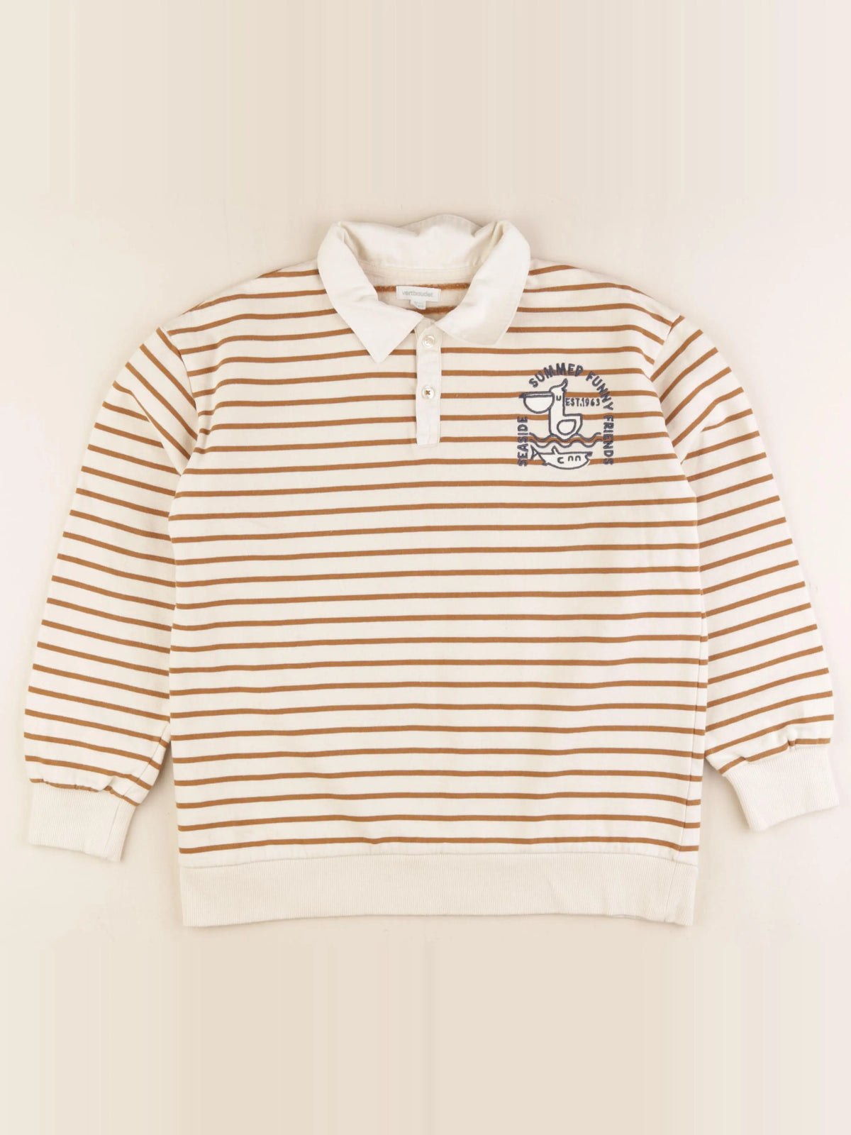 Vertbaudet - sweat beige - 12 ans
