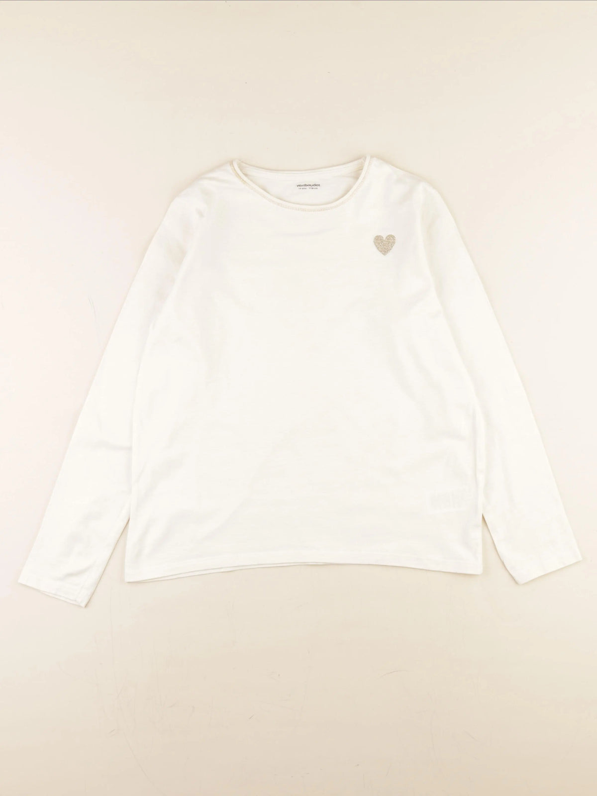 Vertbaudet - tee-shirt beige, or - 14 ans