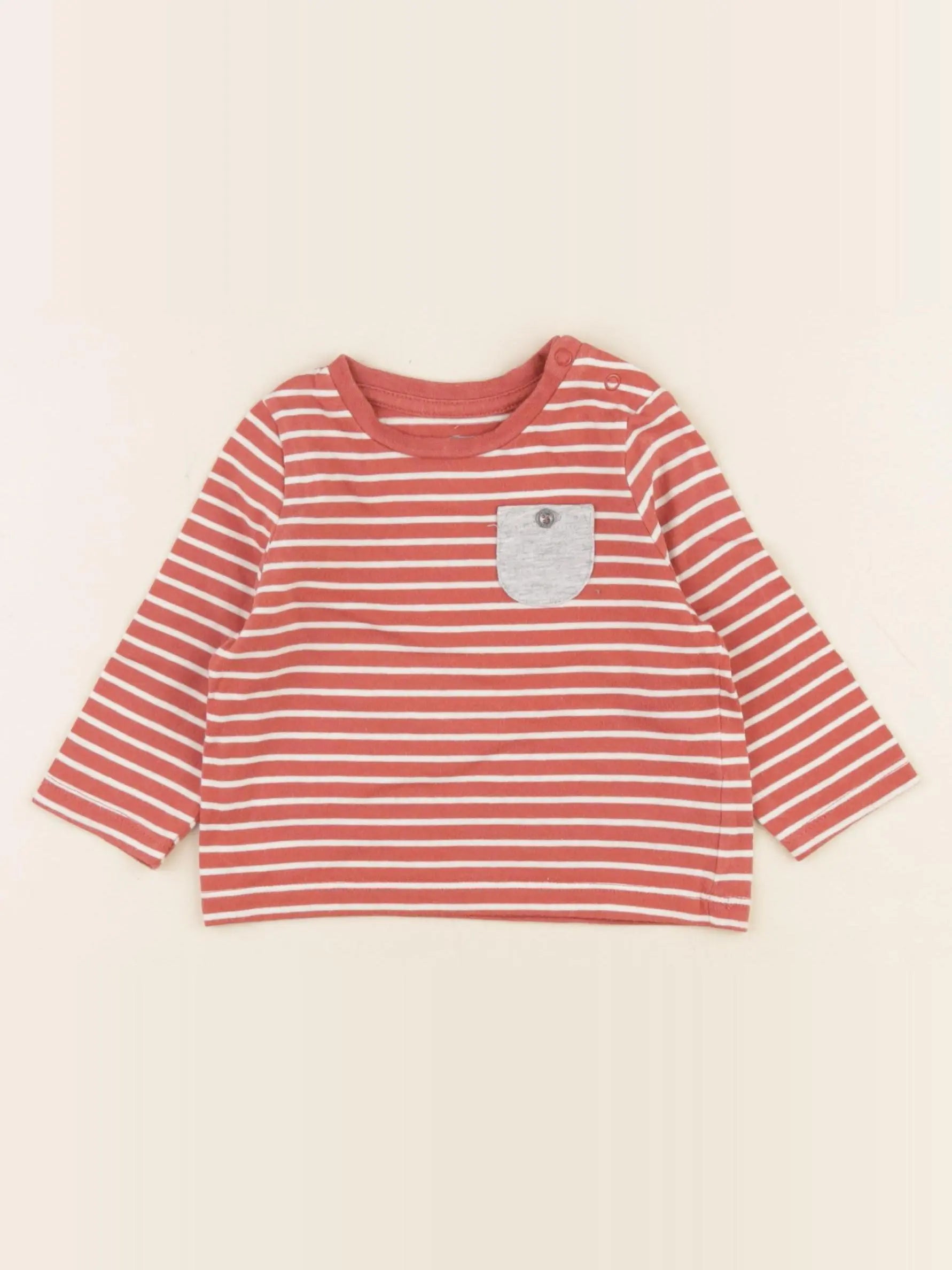 Vertbaudet - tee-shirt rouge - 6 mois