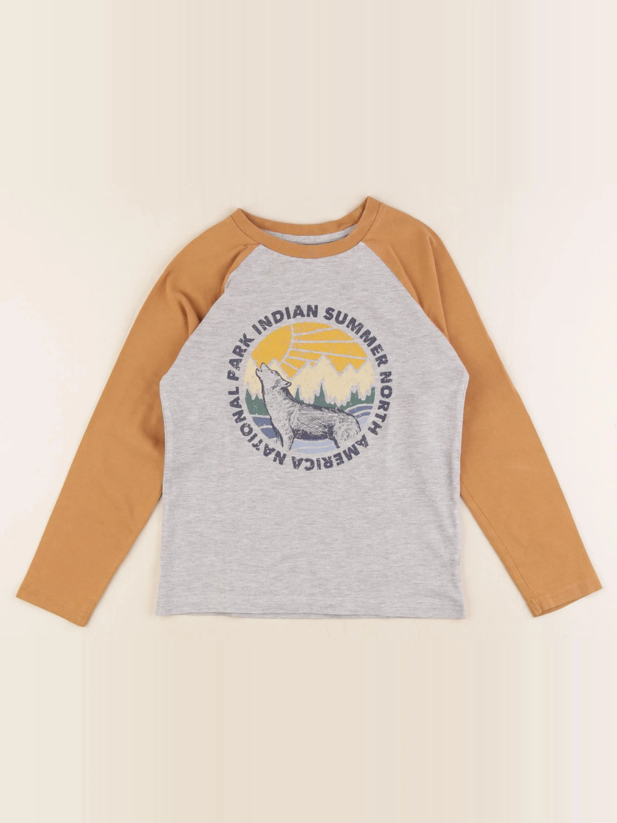 Vertbaudet - tee-shirt gris, jaune - 5 ans