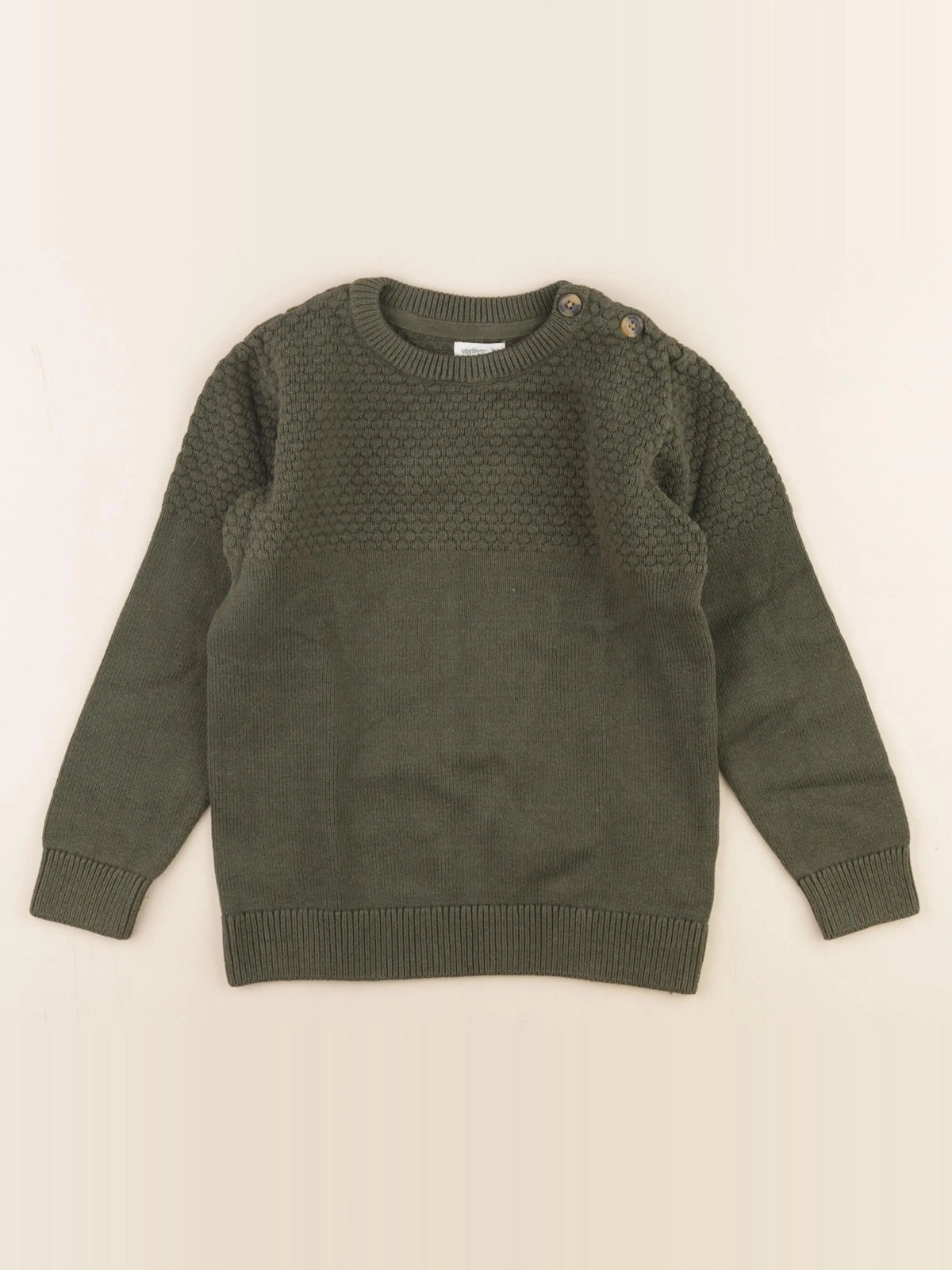 Vertbaudet - pull vert - 8 ans