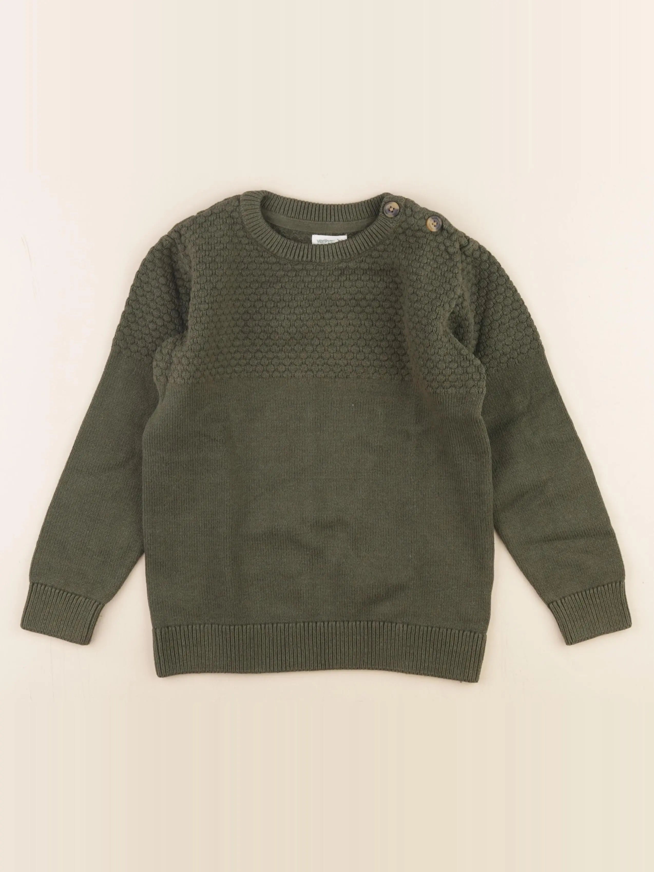 Vertbaudet - pull vert - 8 ans