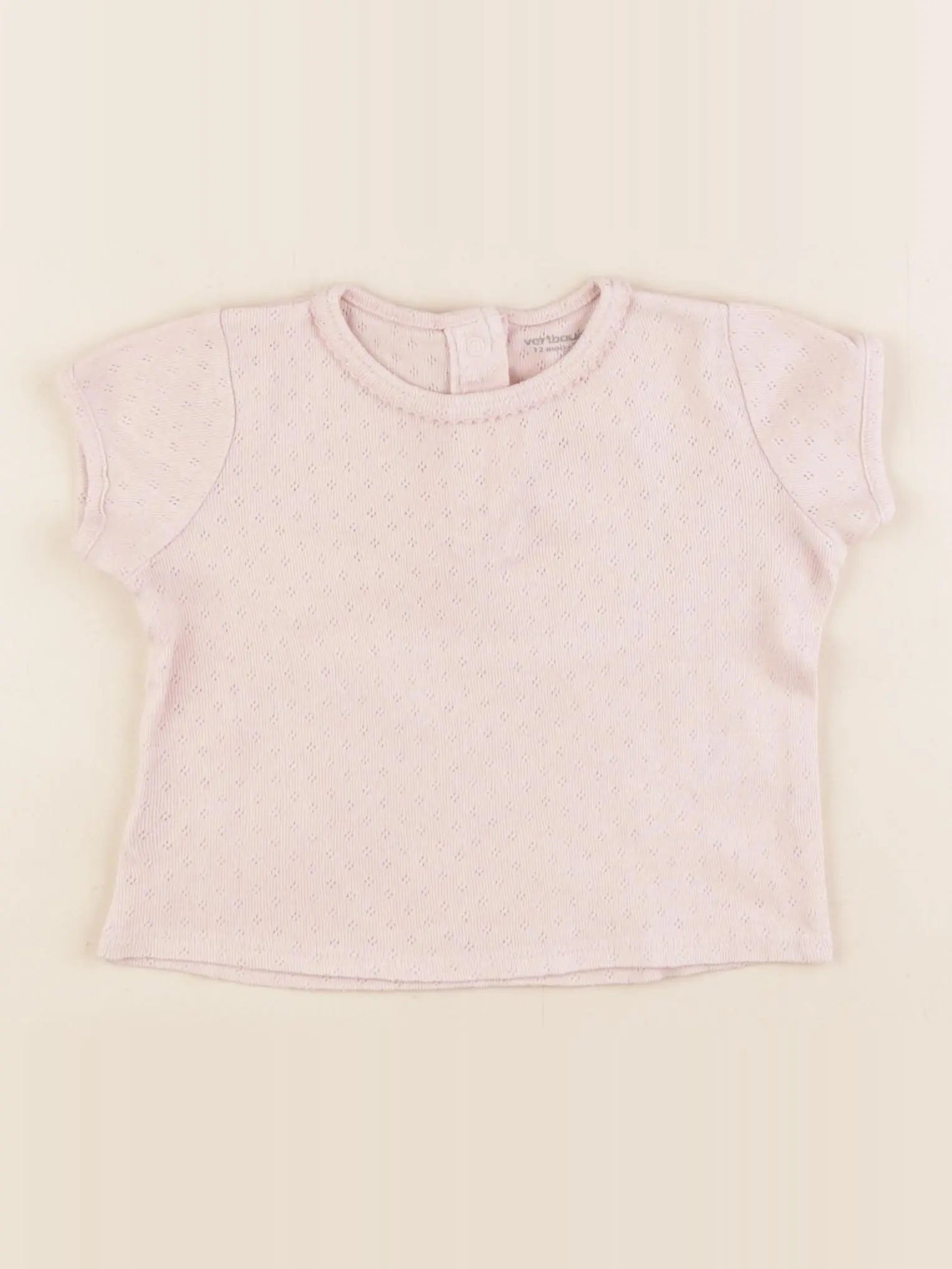 Vertbaudet - tee-shirt rose - 12 mois