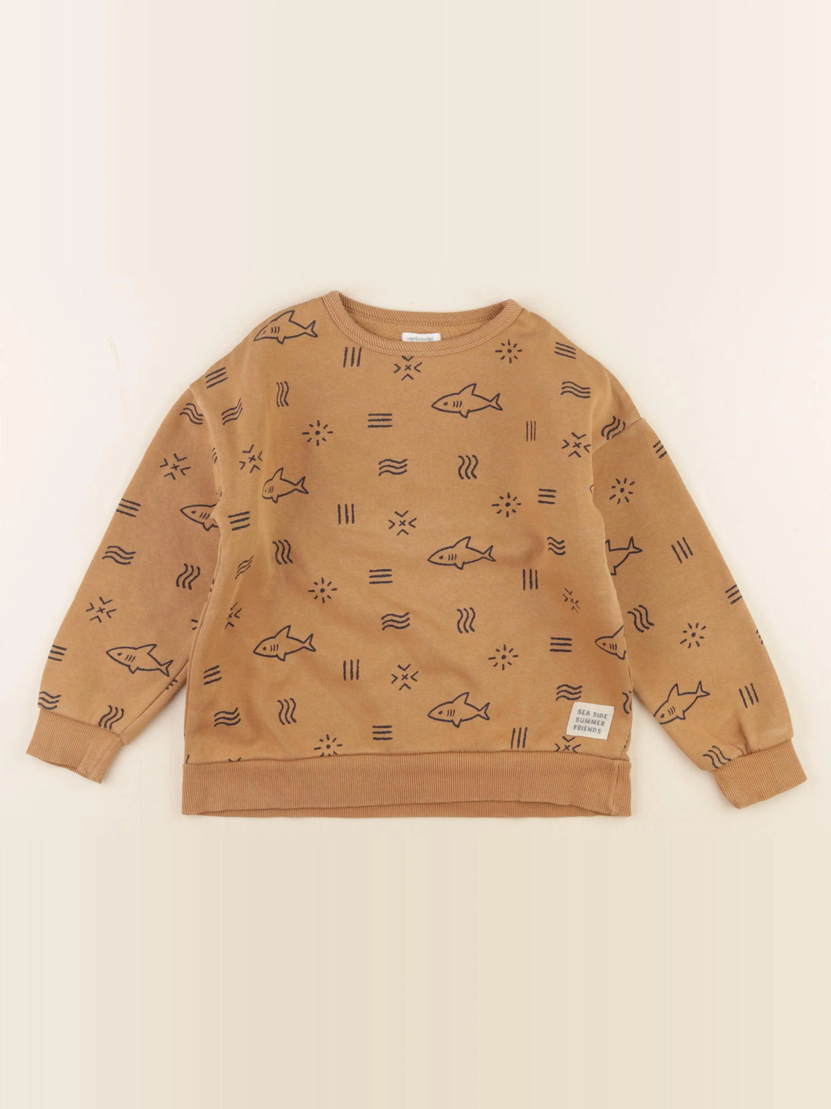 Vertbaudet - sweat marron - 8 ans