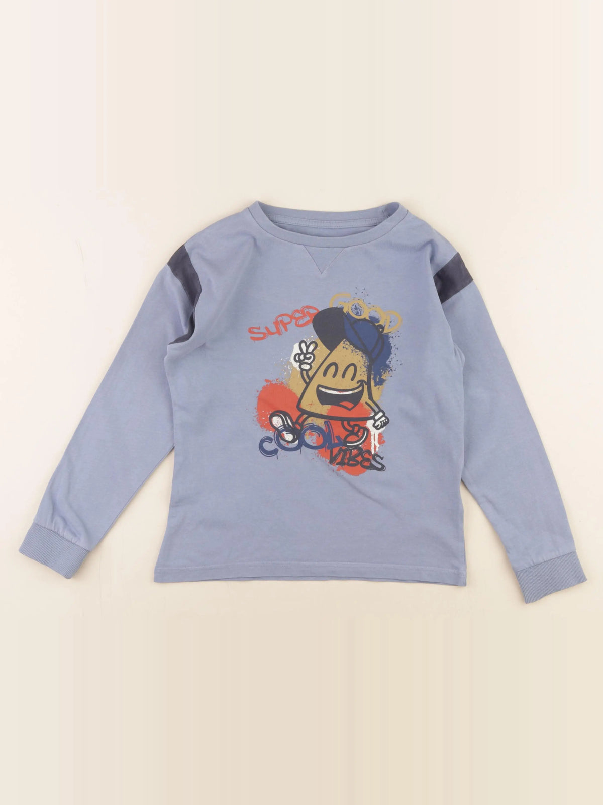Vertbaudet - tee-shirt bleu - 8 ans