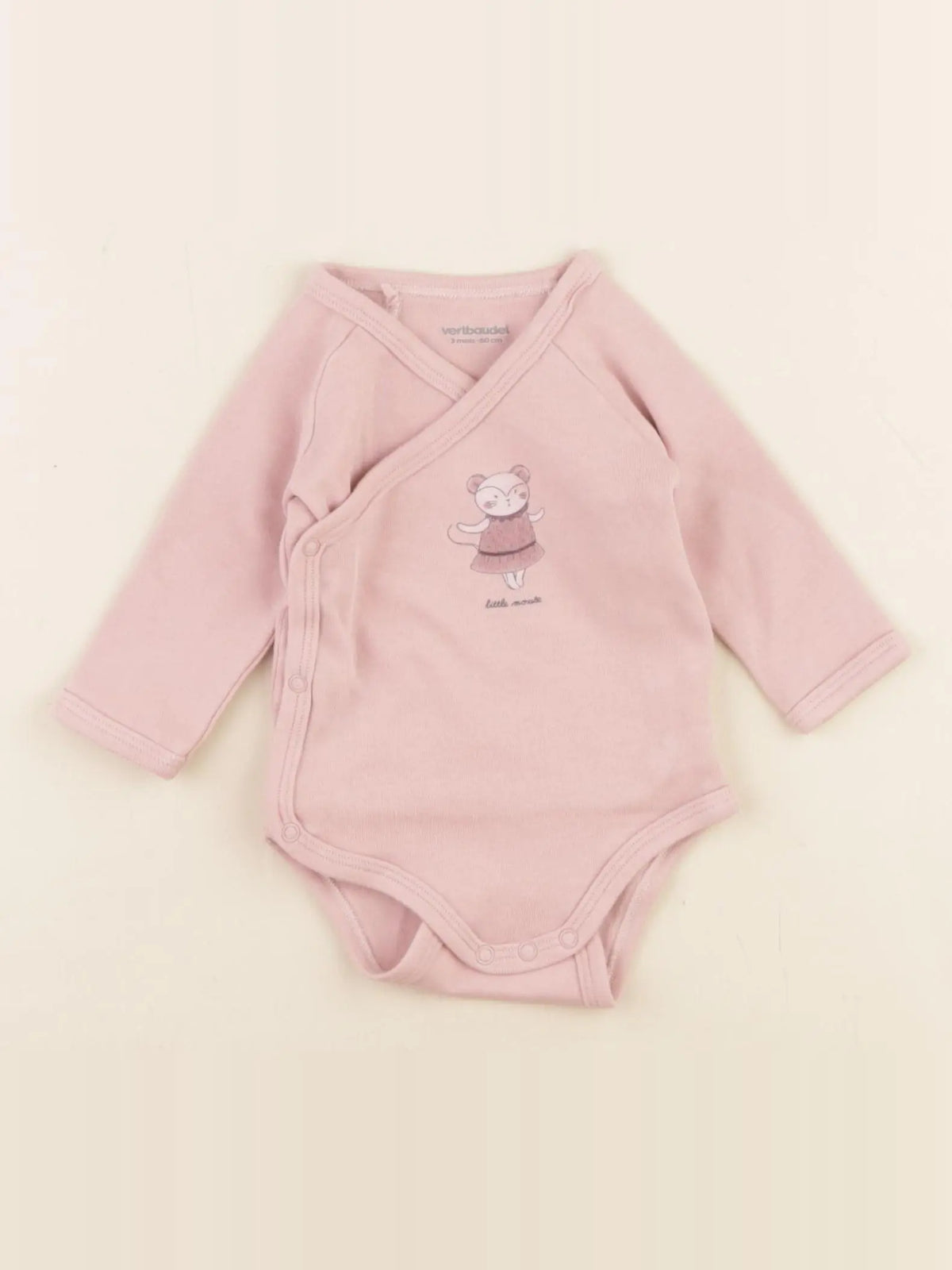 Vertbaudet - body rose - 3 mois