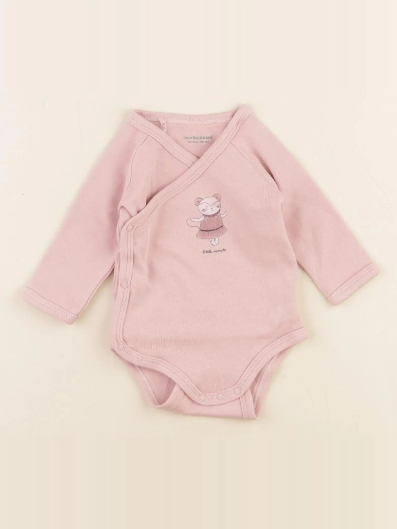 Vertbaudet - body rose - 3 mois