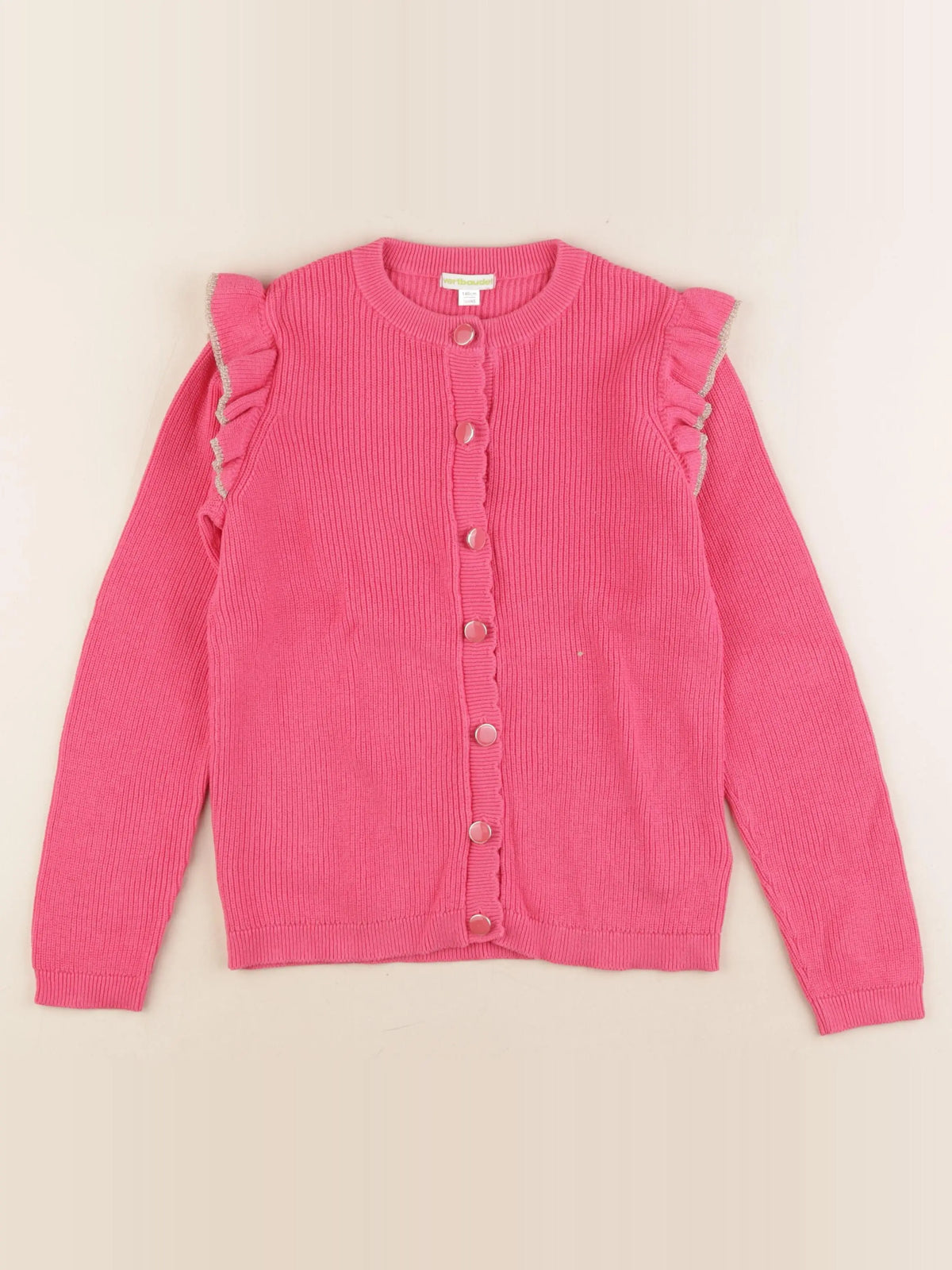 Vertbaudet - gilet rose, or - 10 ans