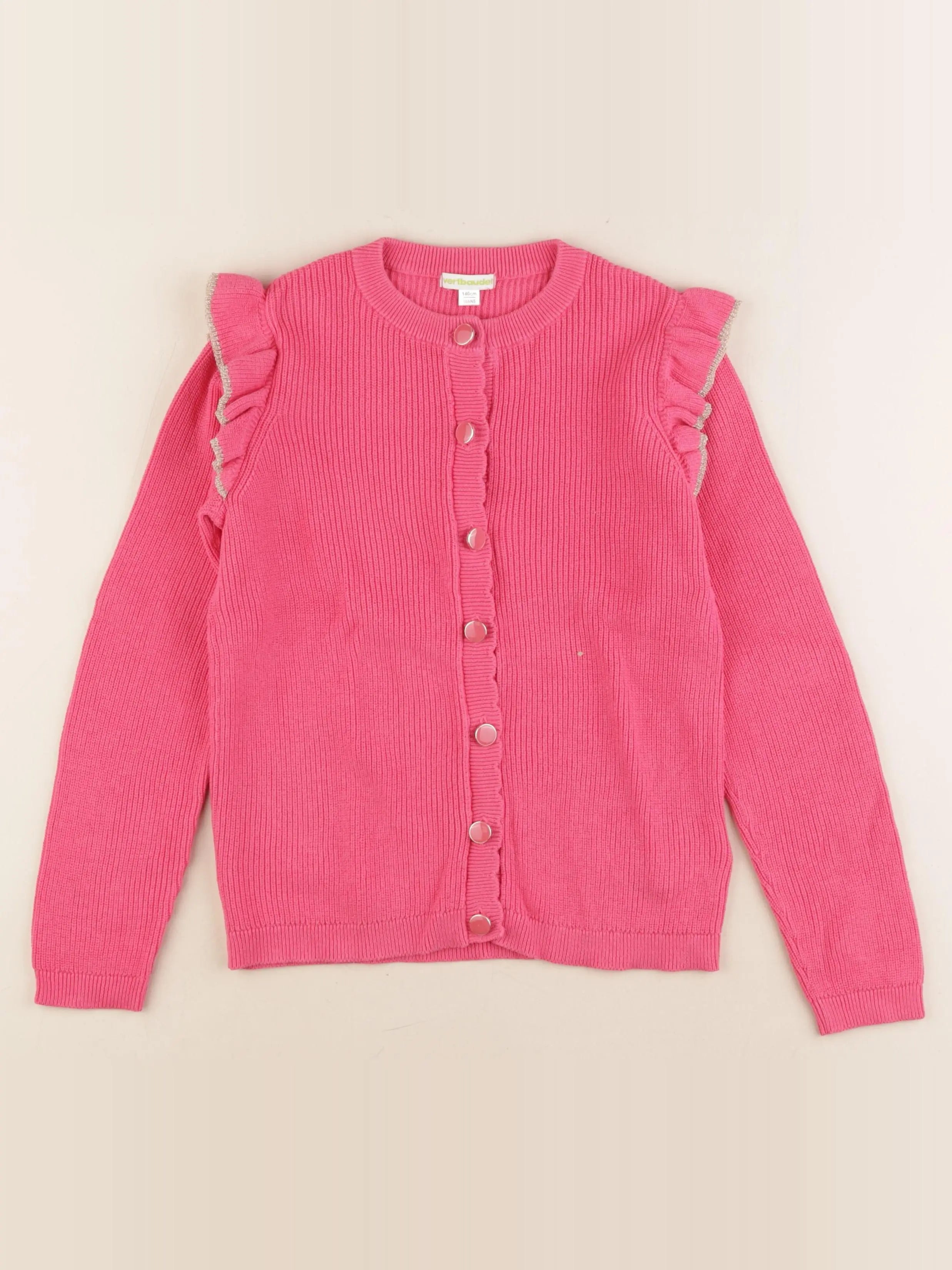 Vertbaudet - gilet rose, or - 10 ans