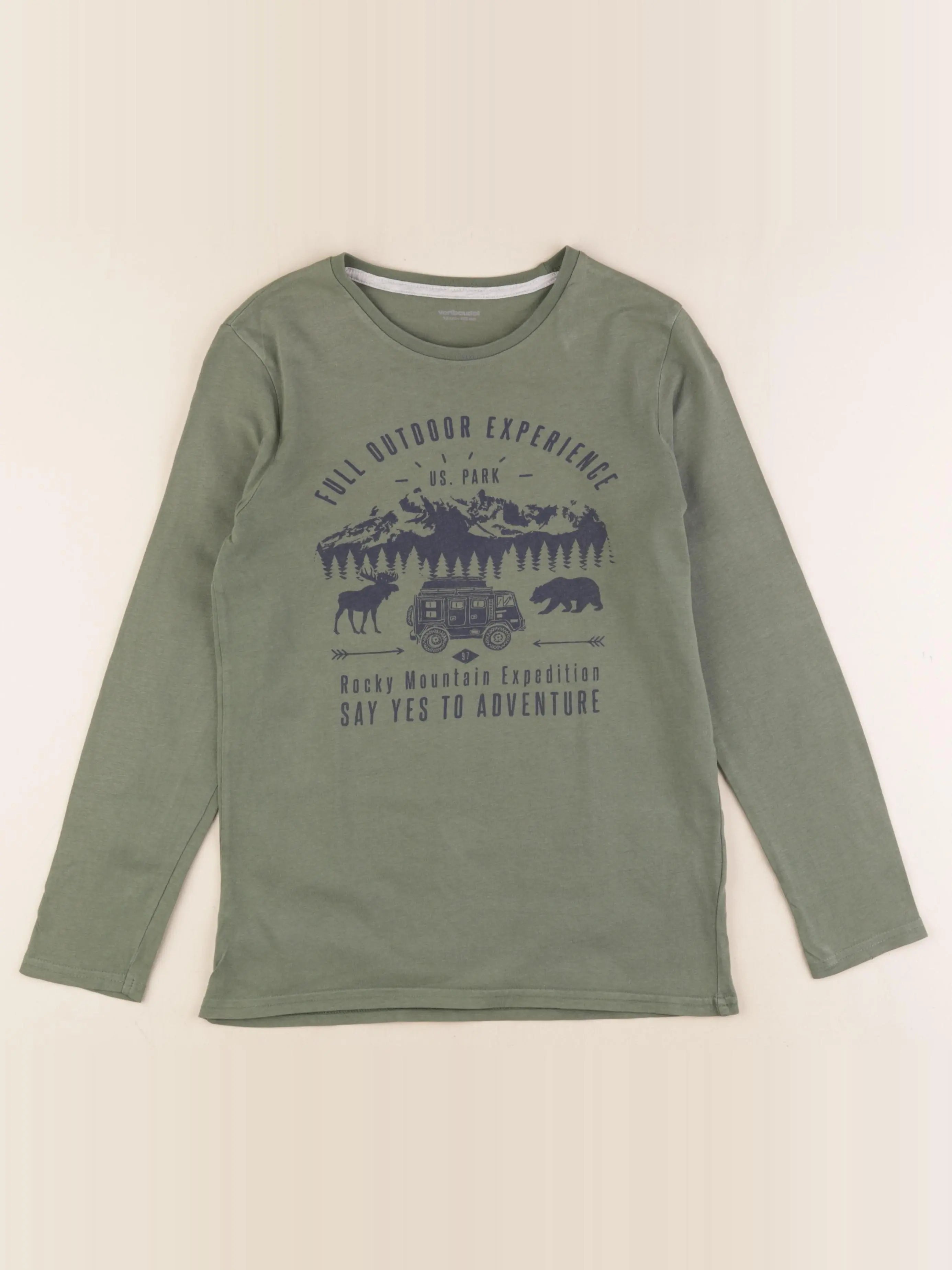 Vertbaudet - tee-shirt vert - 12 ans