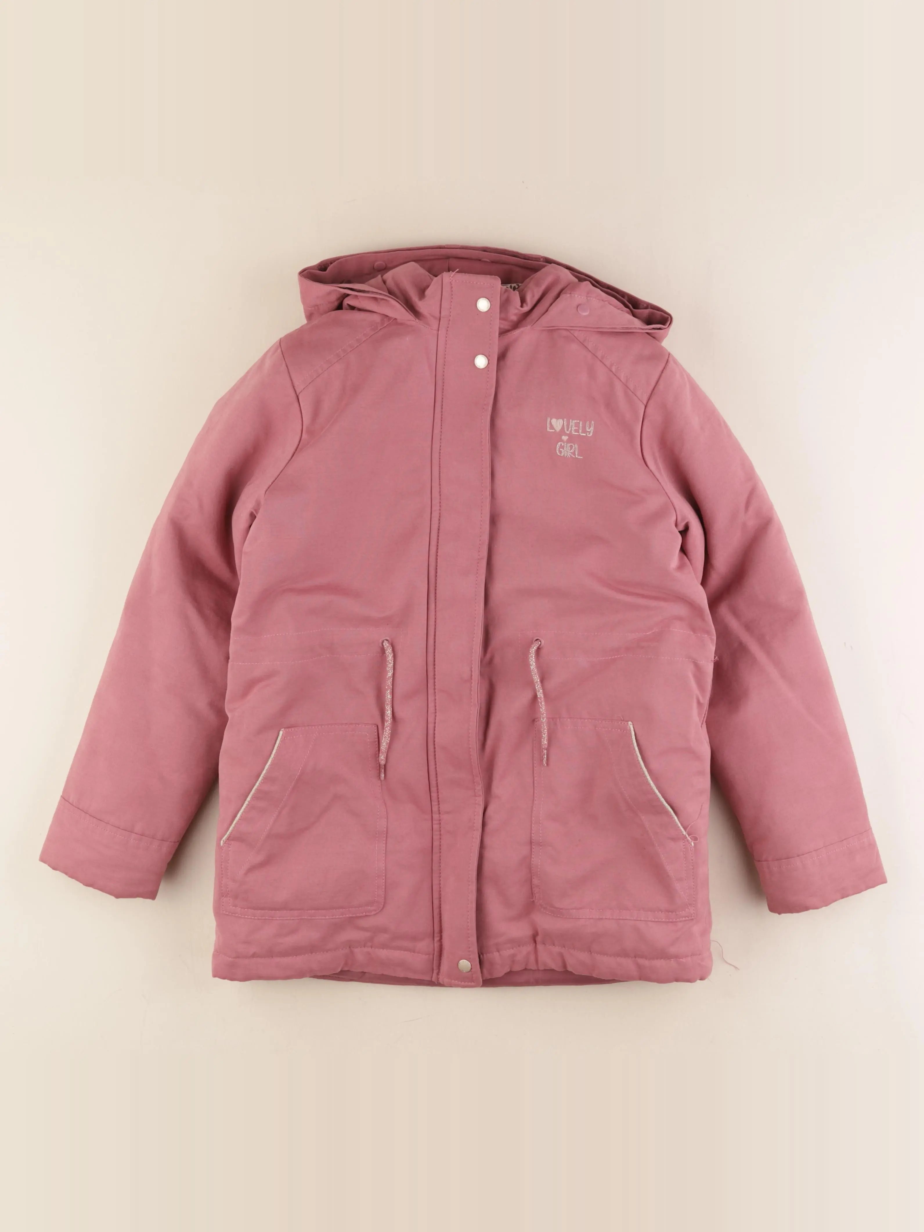 Vertbaudet - manteau doublure amovible rose - 10 ans
