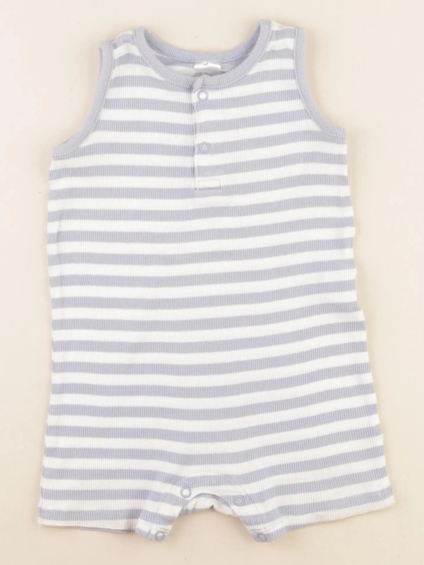 H&M - pyjama coton blanc, bleu - 9/12 mois