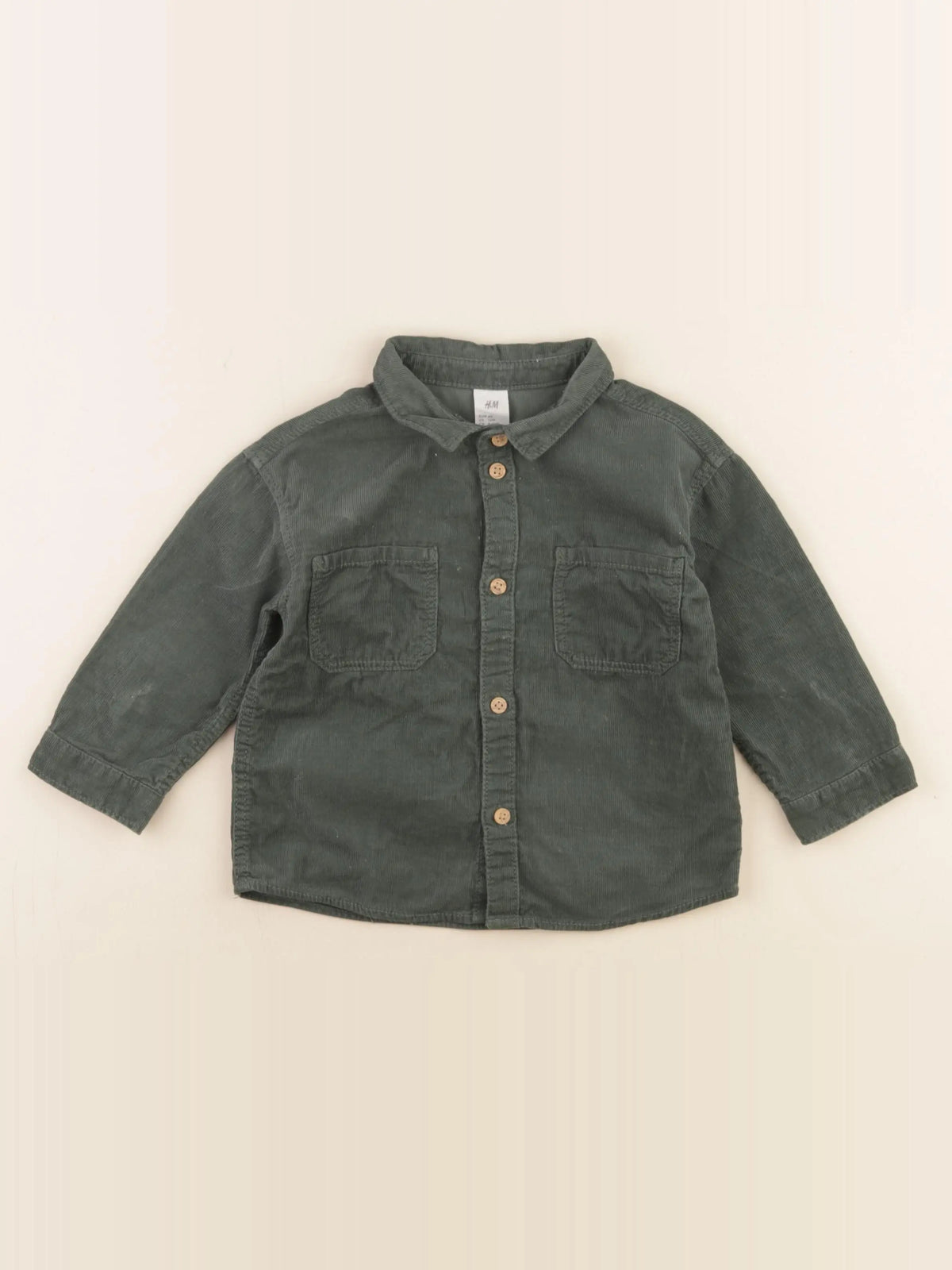 H&M - chemise vert - 9/12 mois