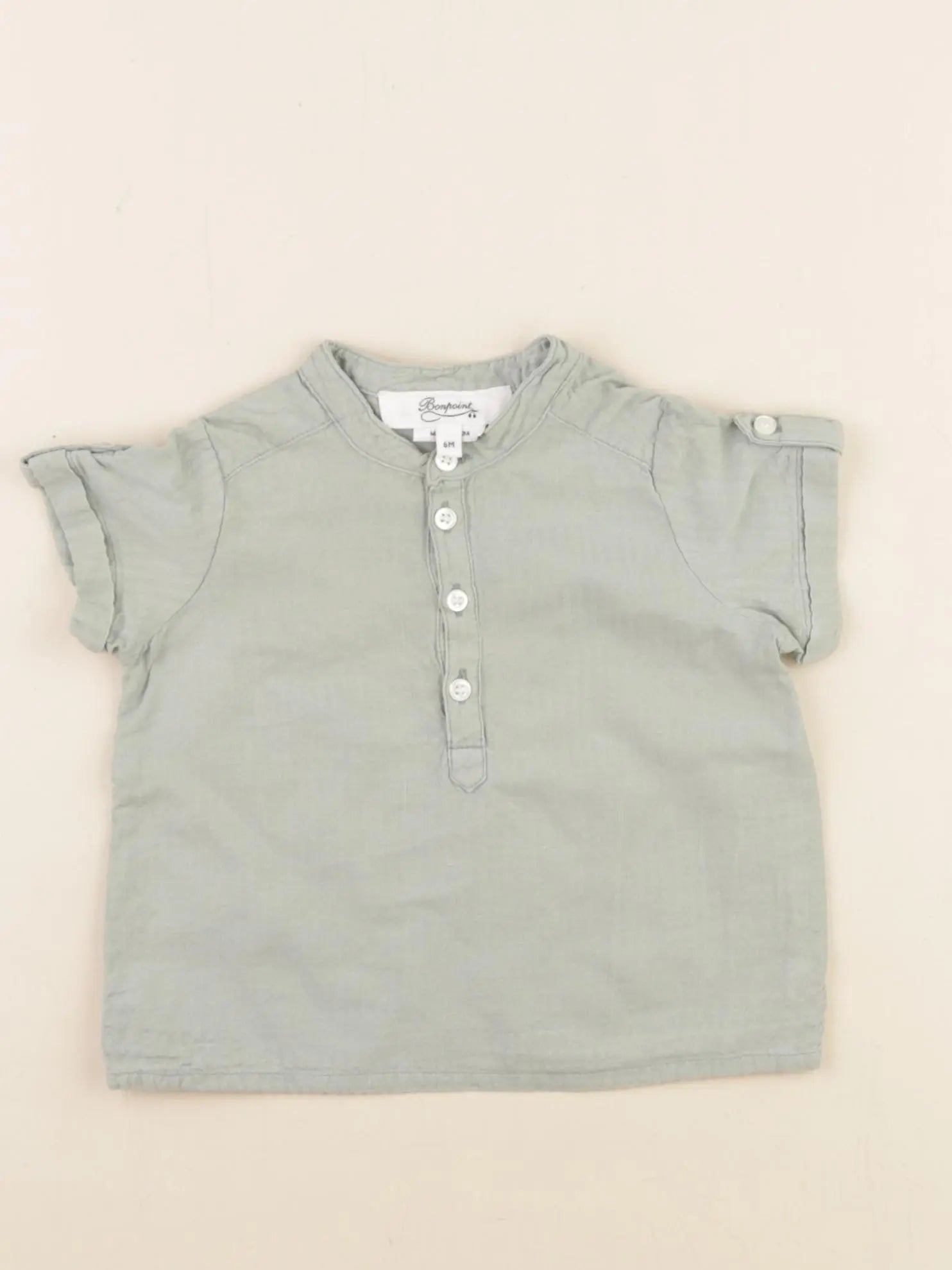 Bonpoint - chemise vert - 6 mois