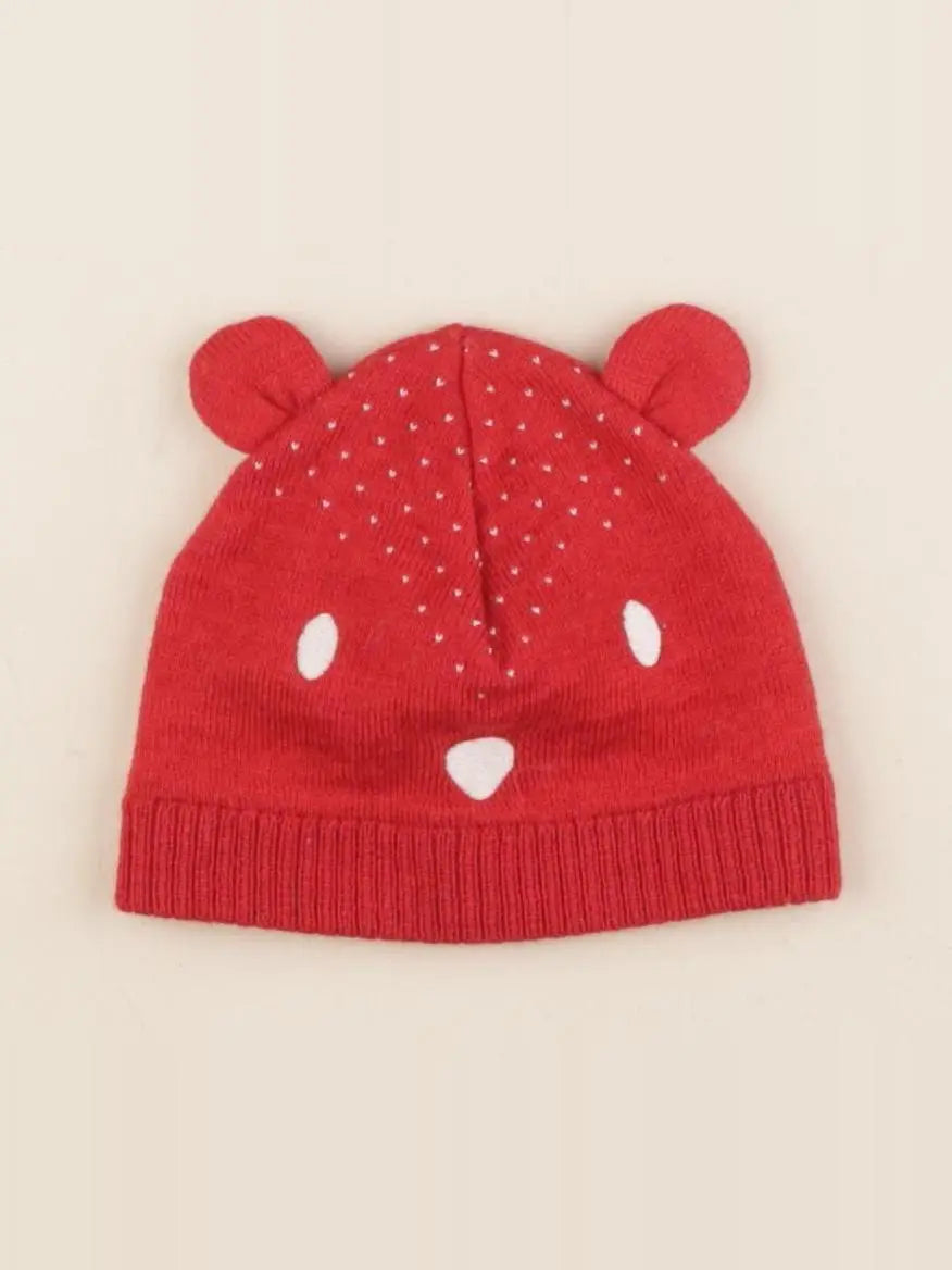 Petit Bateau - bonnet rouge - 3/6 mois