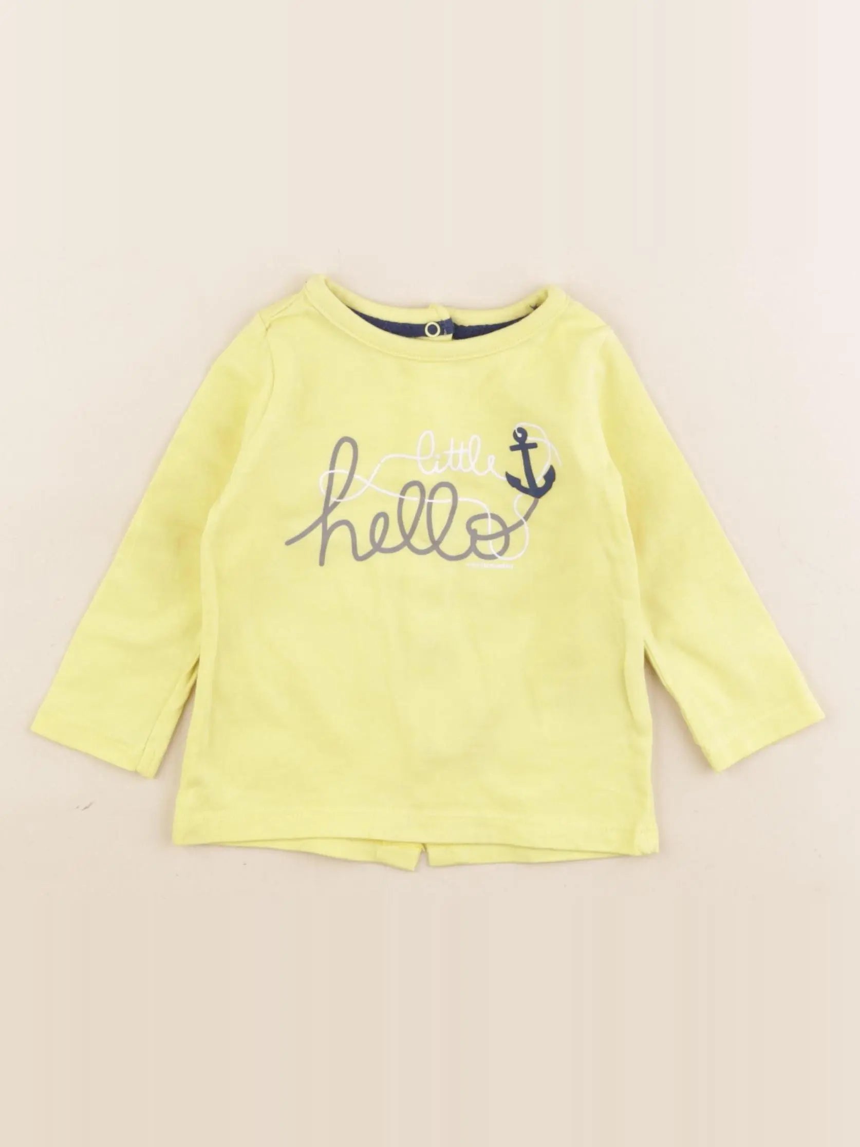 Vertbaudet - tee-shirt jaune - 6 mois
