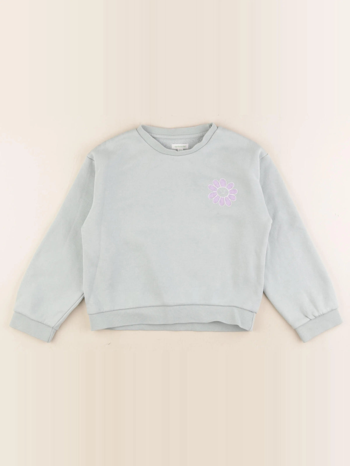 Vertbaudet - sweat vert, violet - 8 ans