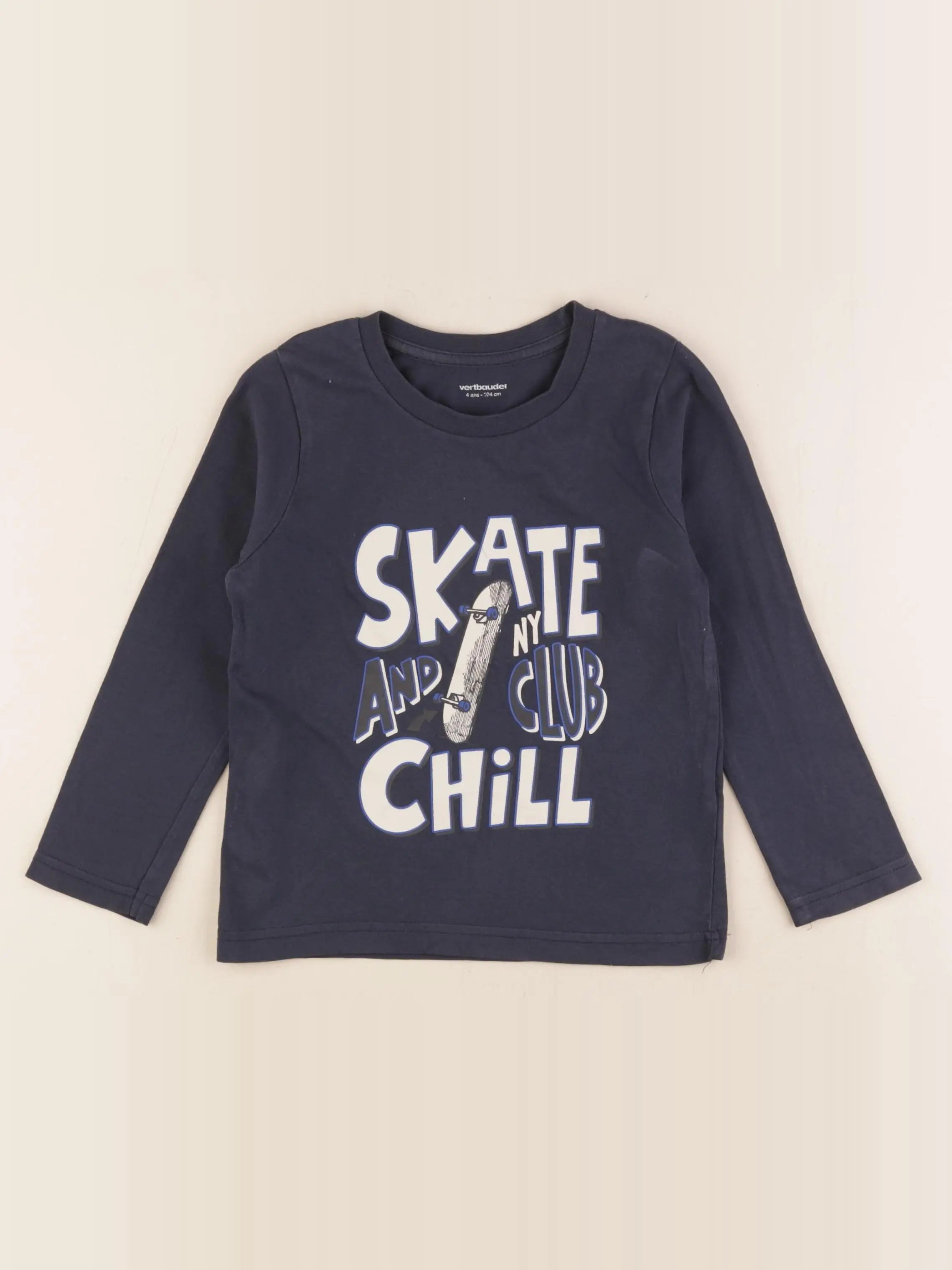 Vertbaudet - tee-shirt bleu - 4 ans