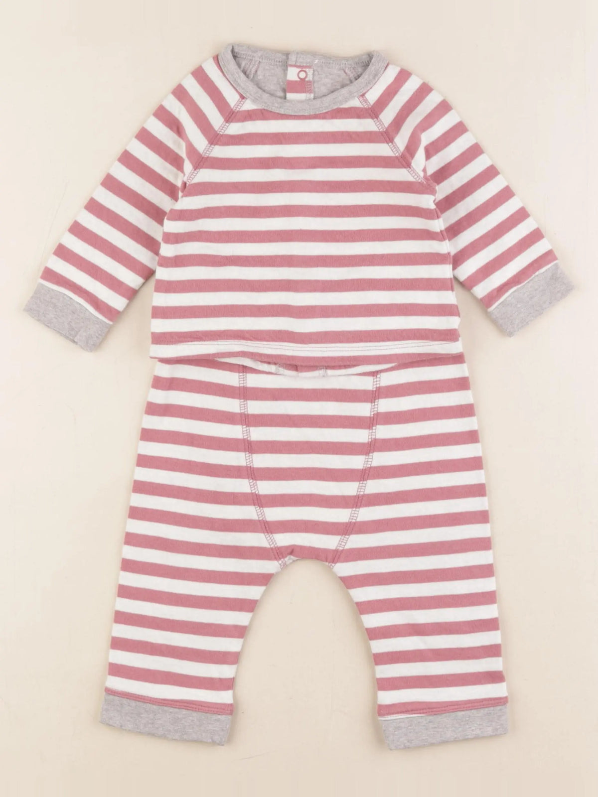 Boutchou - ensemble blanc, rose - 9 mois