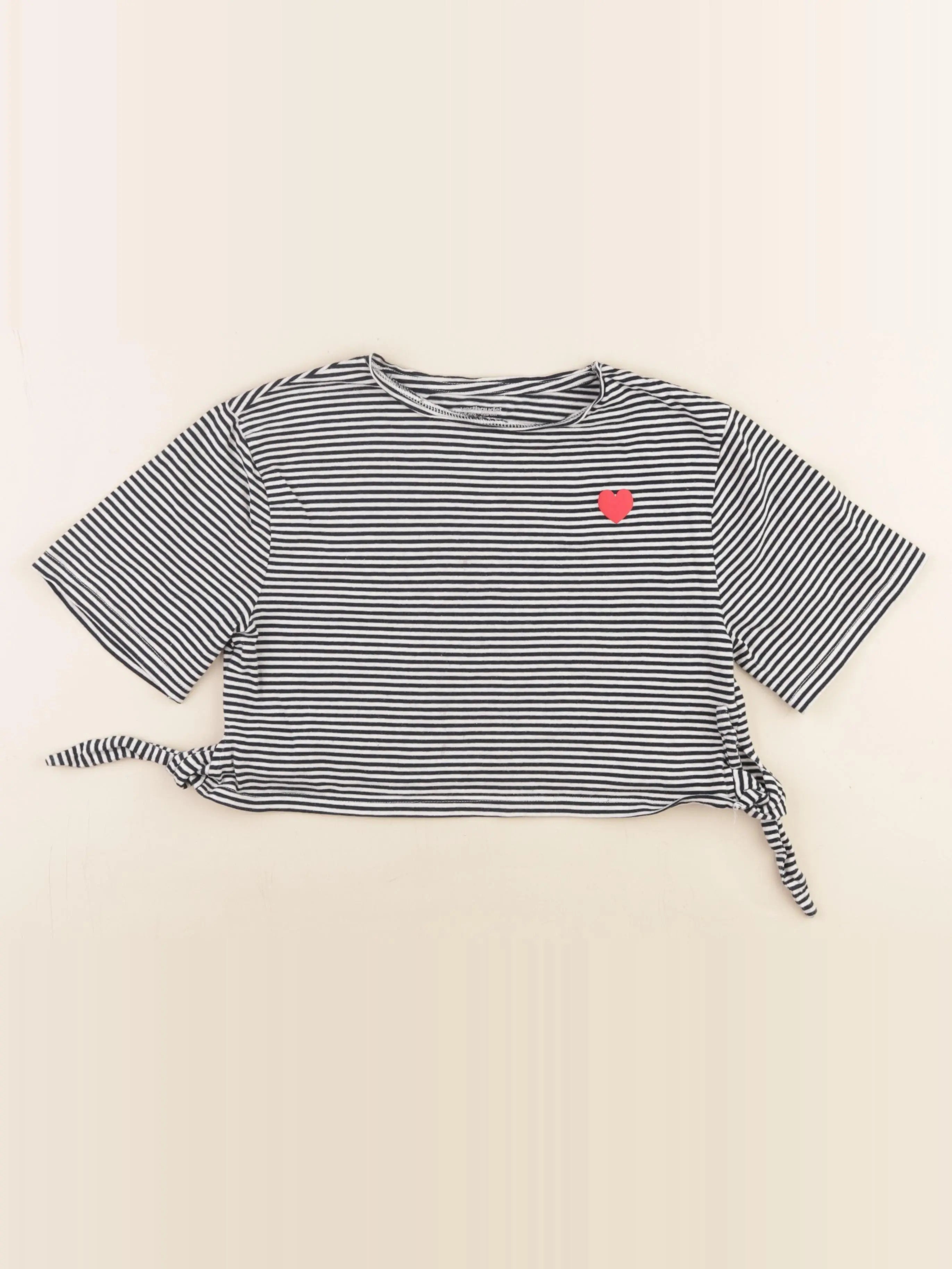 Vertbaudet - tee-shirt court bleu, blanc - 8 ans