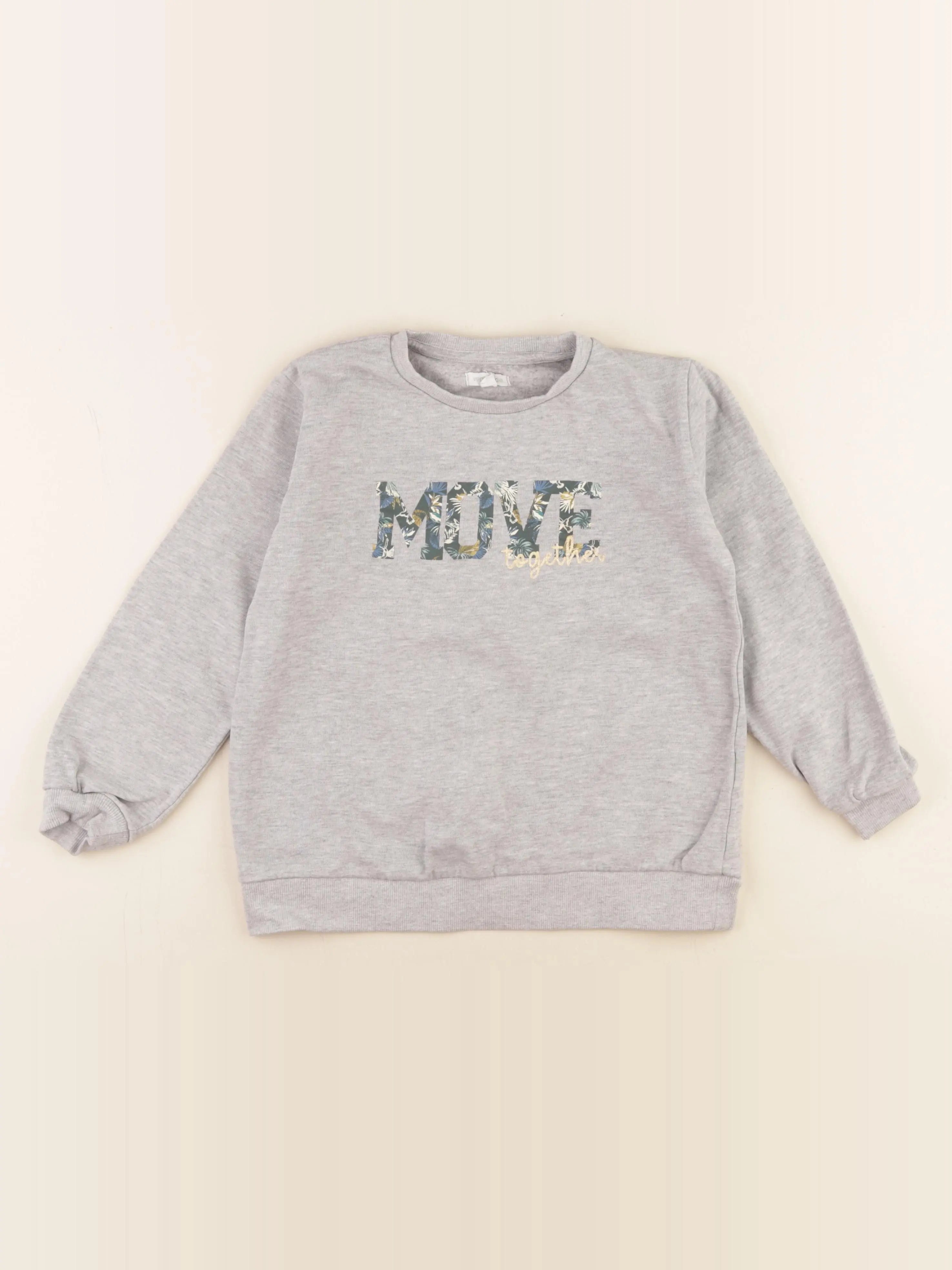 Vertbaudet - sweat gris - 8 ans