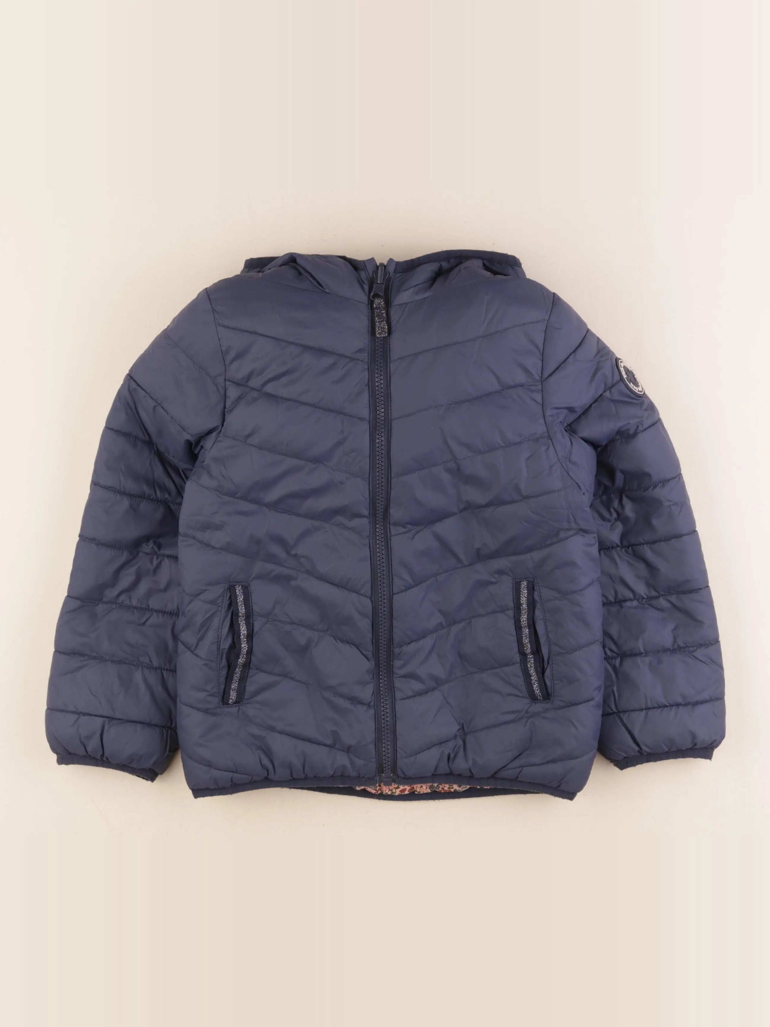 Vertbaudet - doudoune réversible bleu, rose - 8 ans