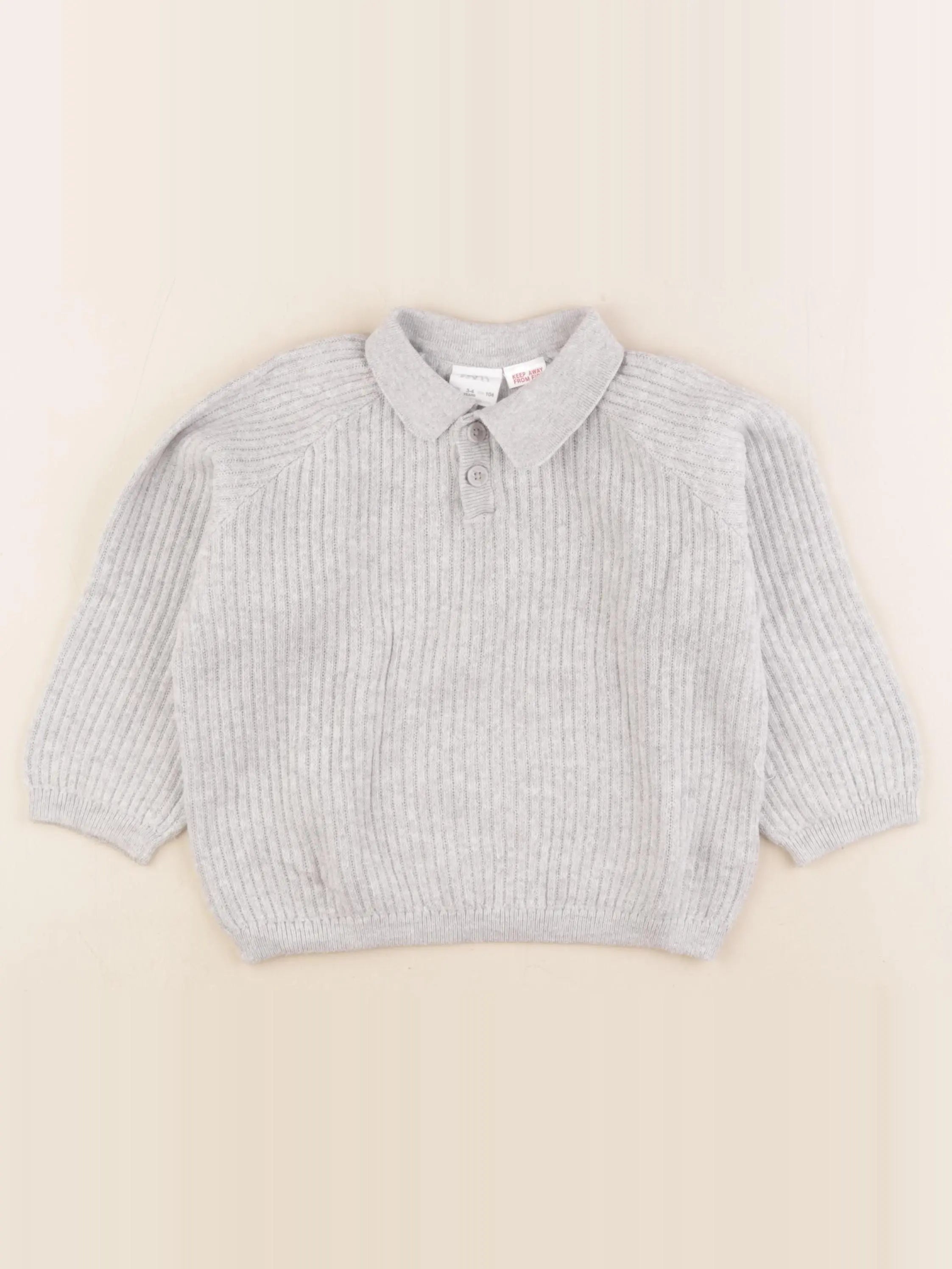 Zara - pull gris - 3/4 ans