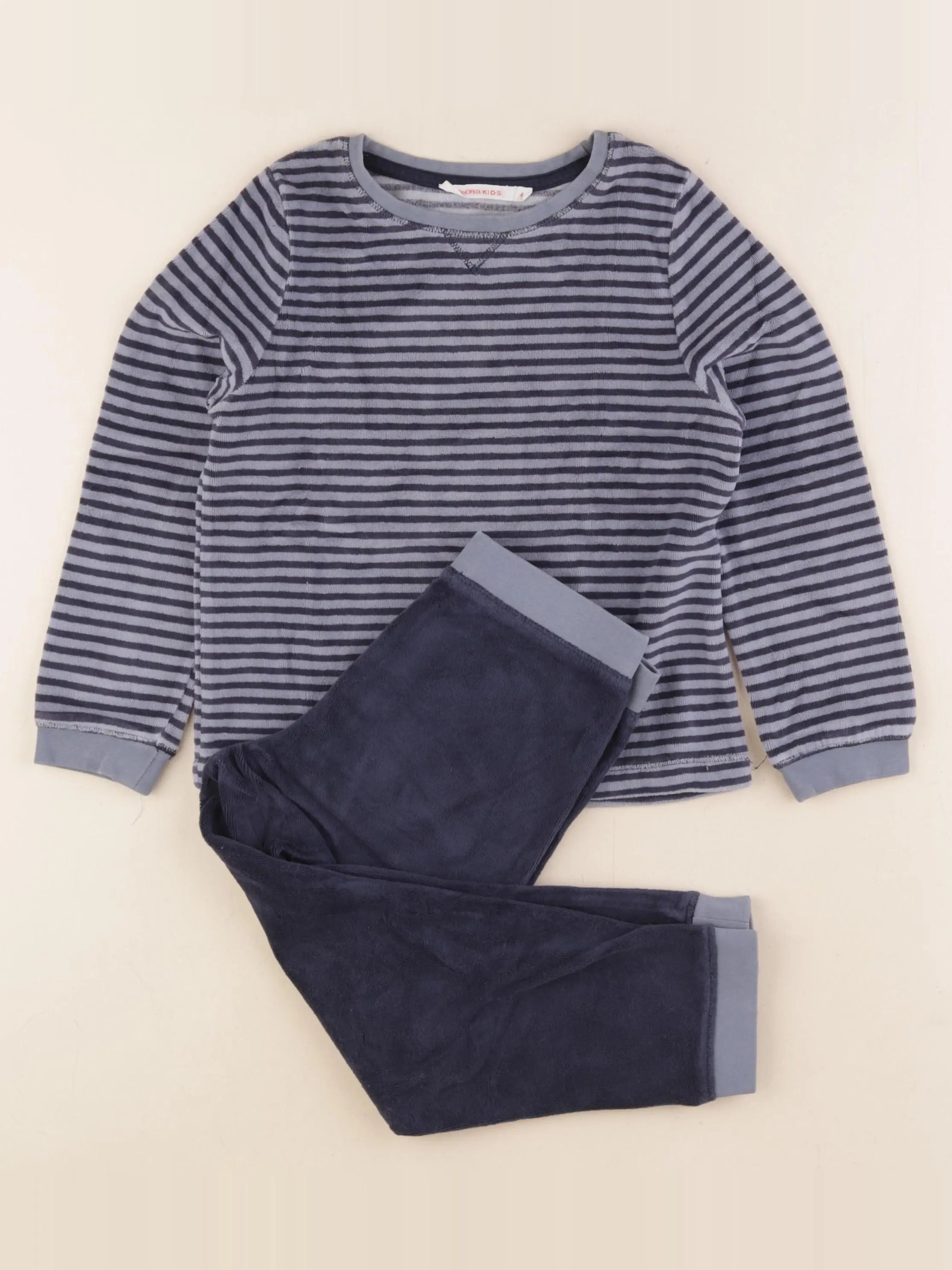 Monoprix - pyjama velours bleu - 4 ans