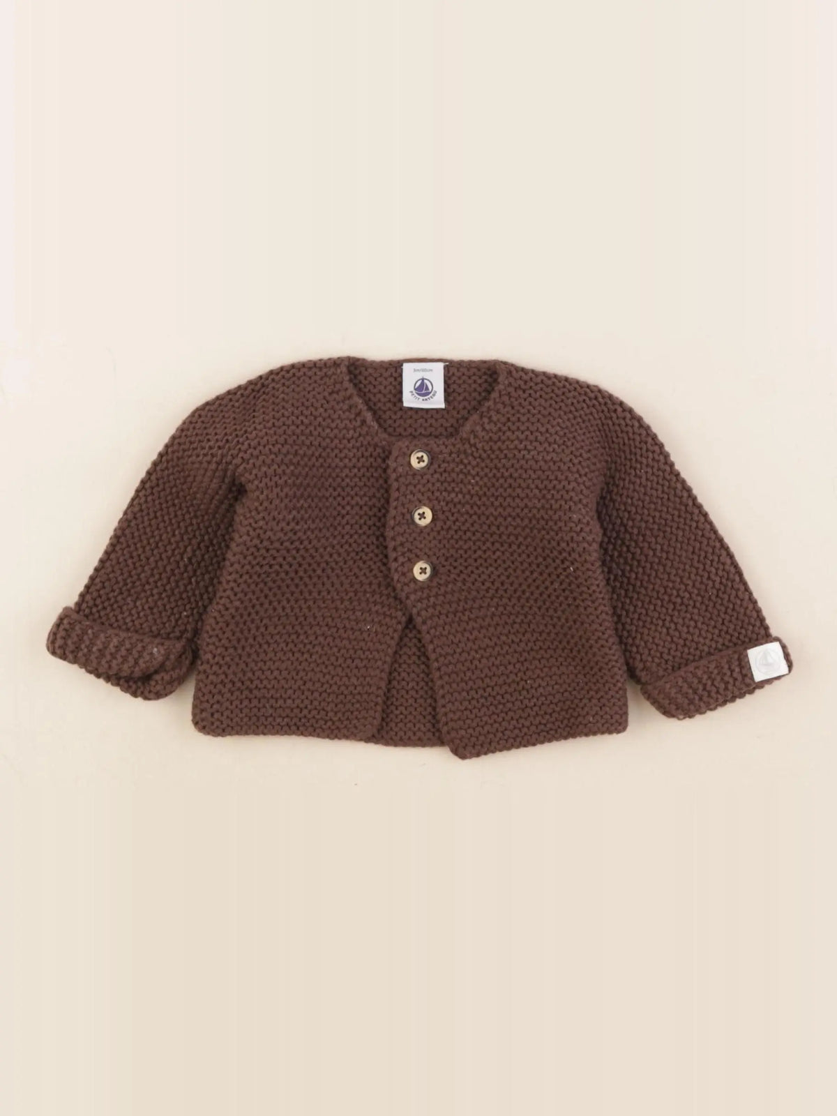 Petit Bateau - gilet marron - 3 mois