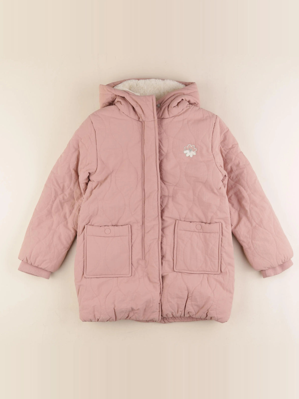 Vertbaudet - manteau rose - 8 ans