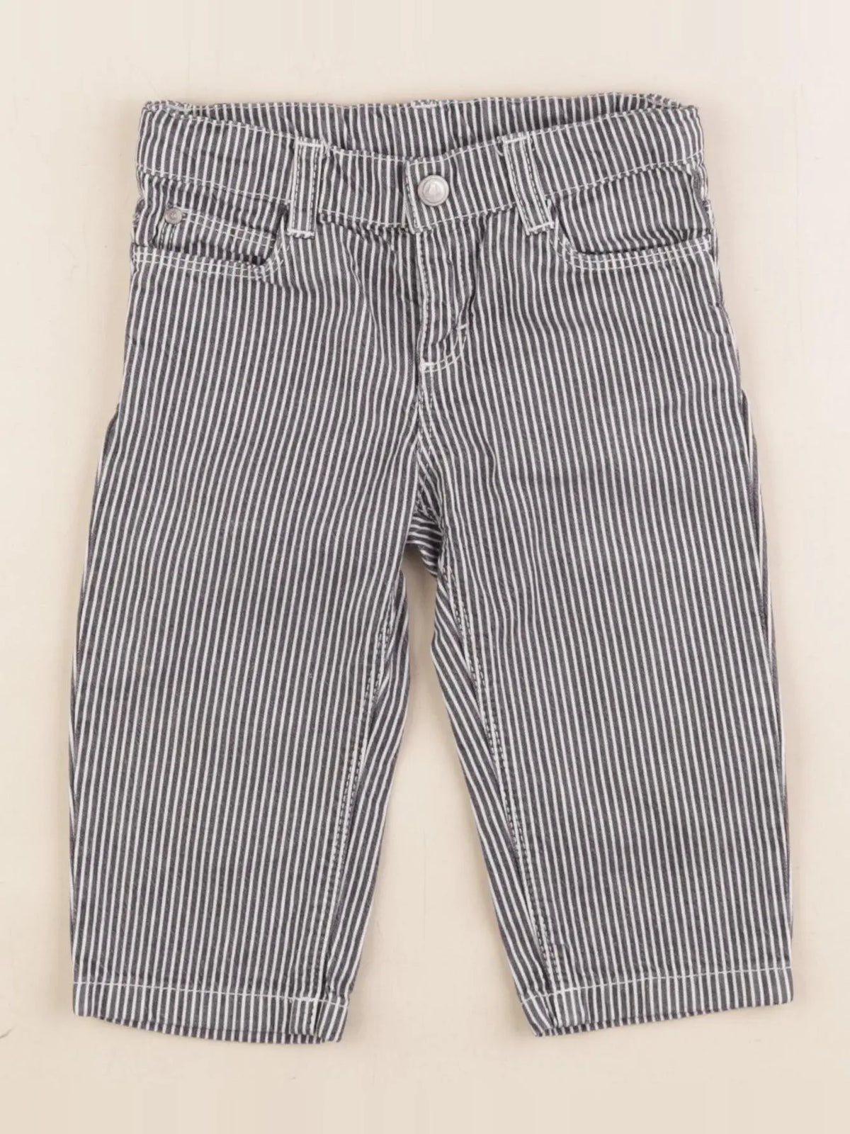 Petit Bateau - pantalon bleu - 12 mois