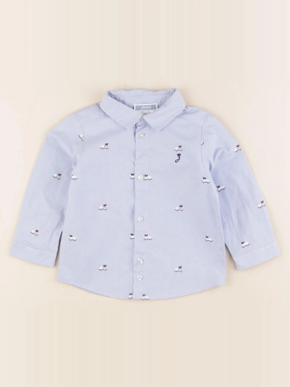 Jacadi - chemise bleu - 12 mois