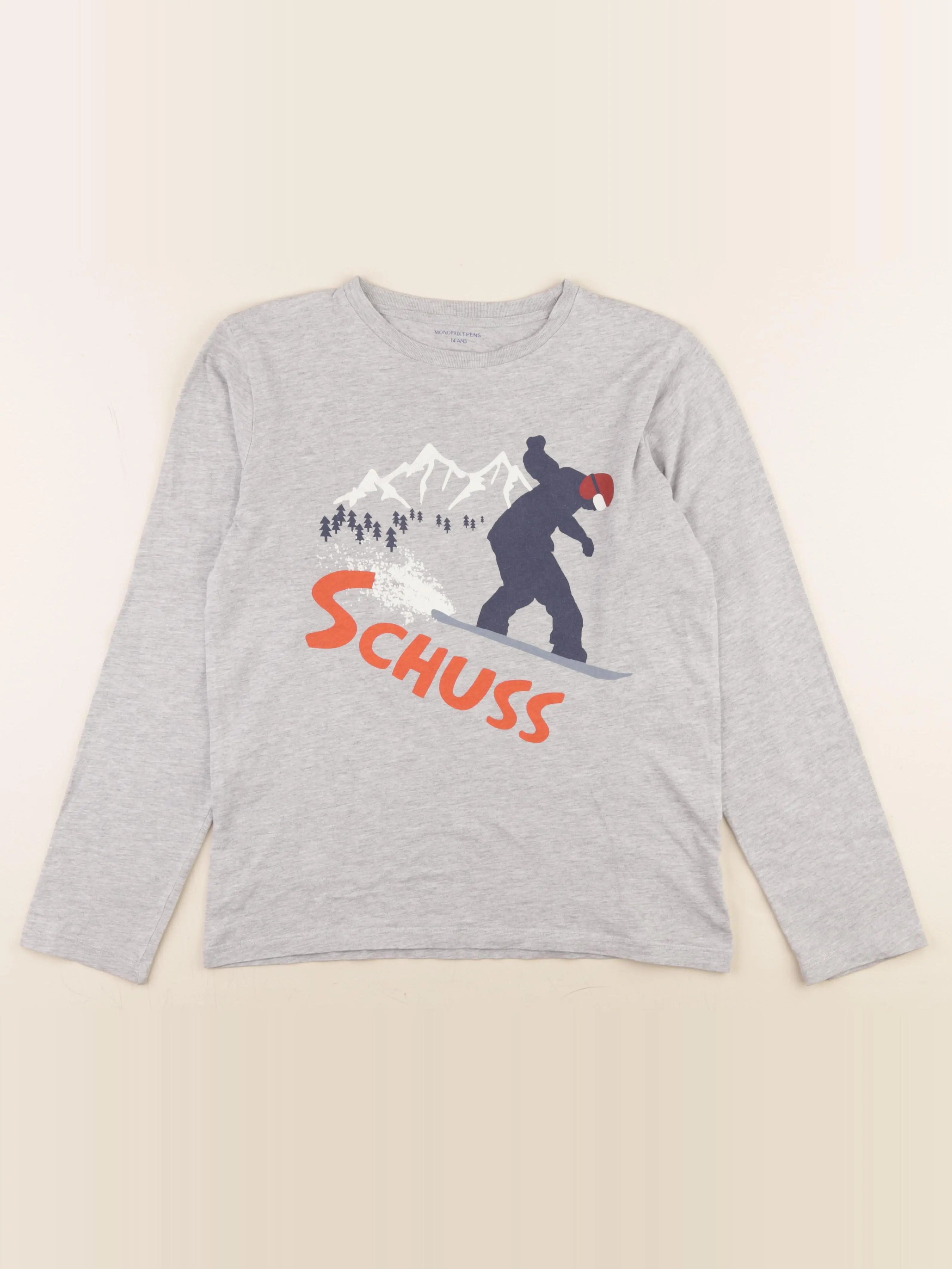 Monoprix - tee-shirt gris - 14 ans