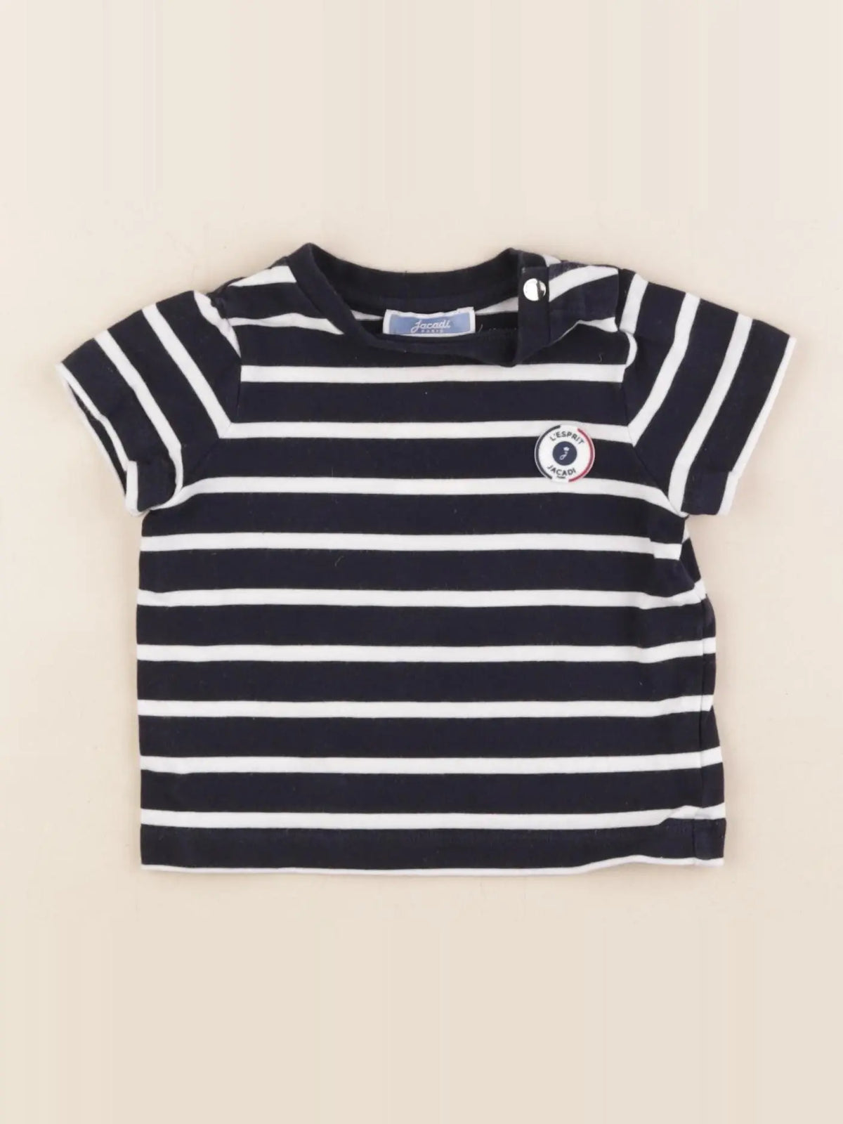 Jacadi - tee-shirt blanc, bleu - 6 mois